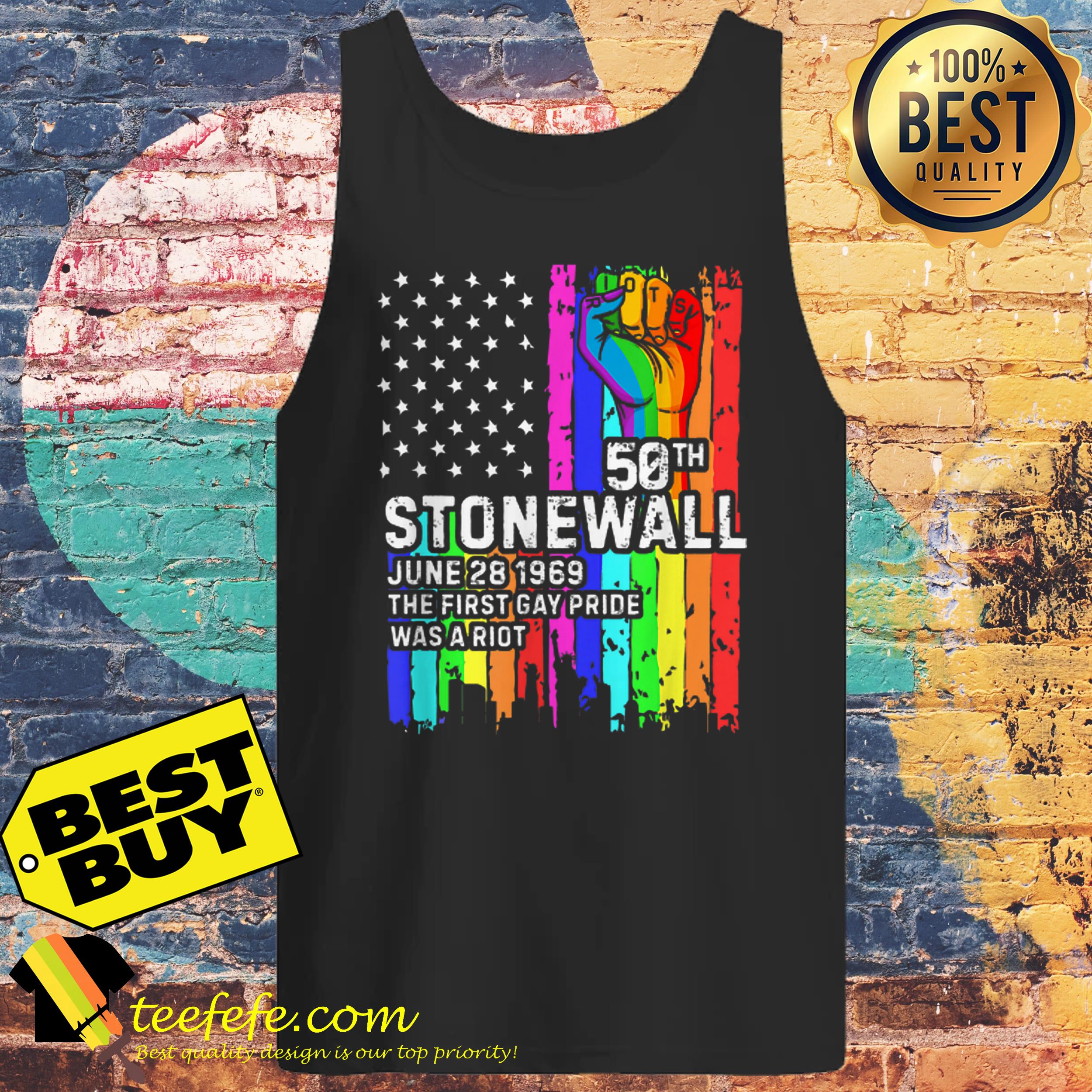 50th Stonewall June 28 1969 The First gay Pride Was A Riot LGBT Rainbow Flag American shirt