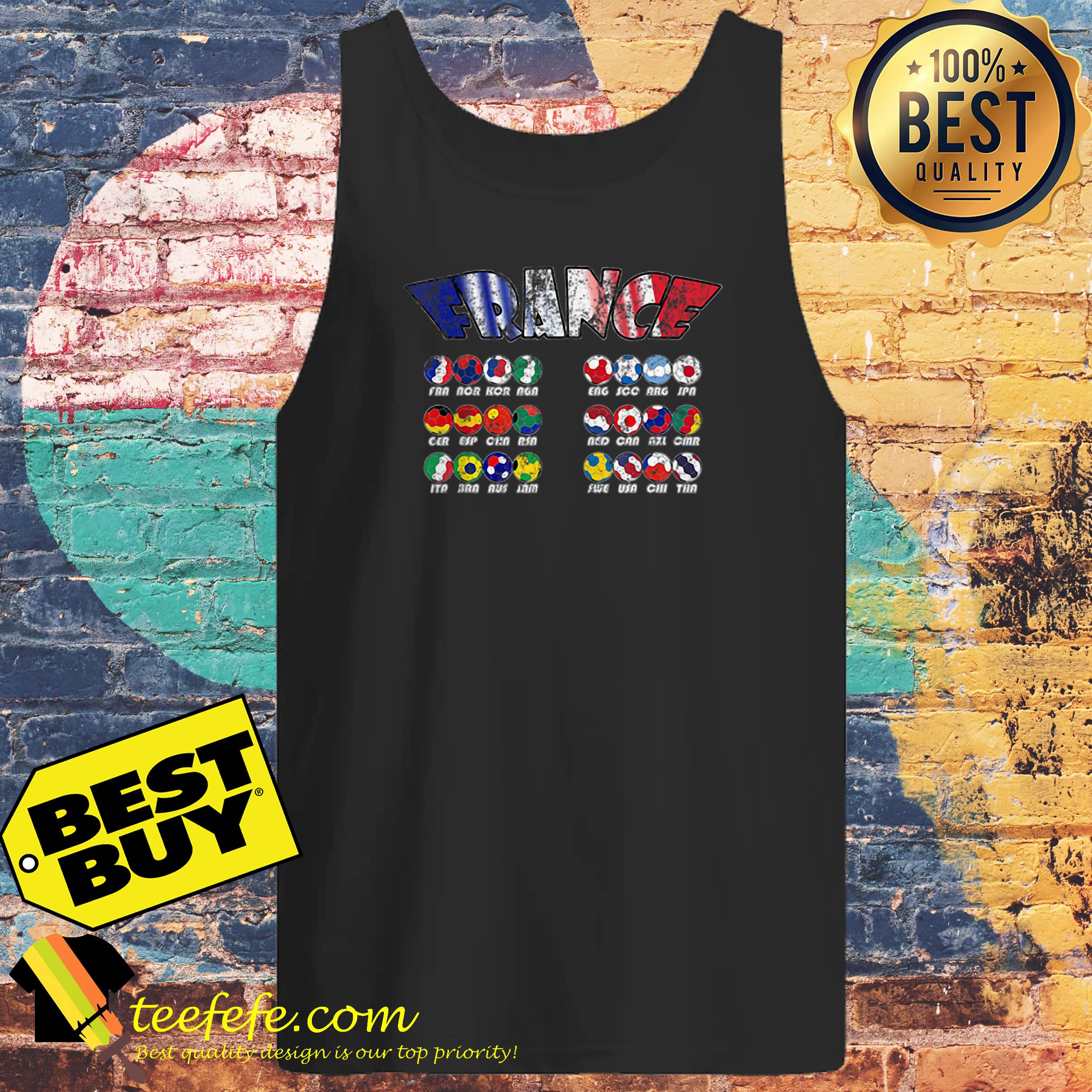 All 24 National Soccer Teams To France Shirt