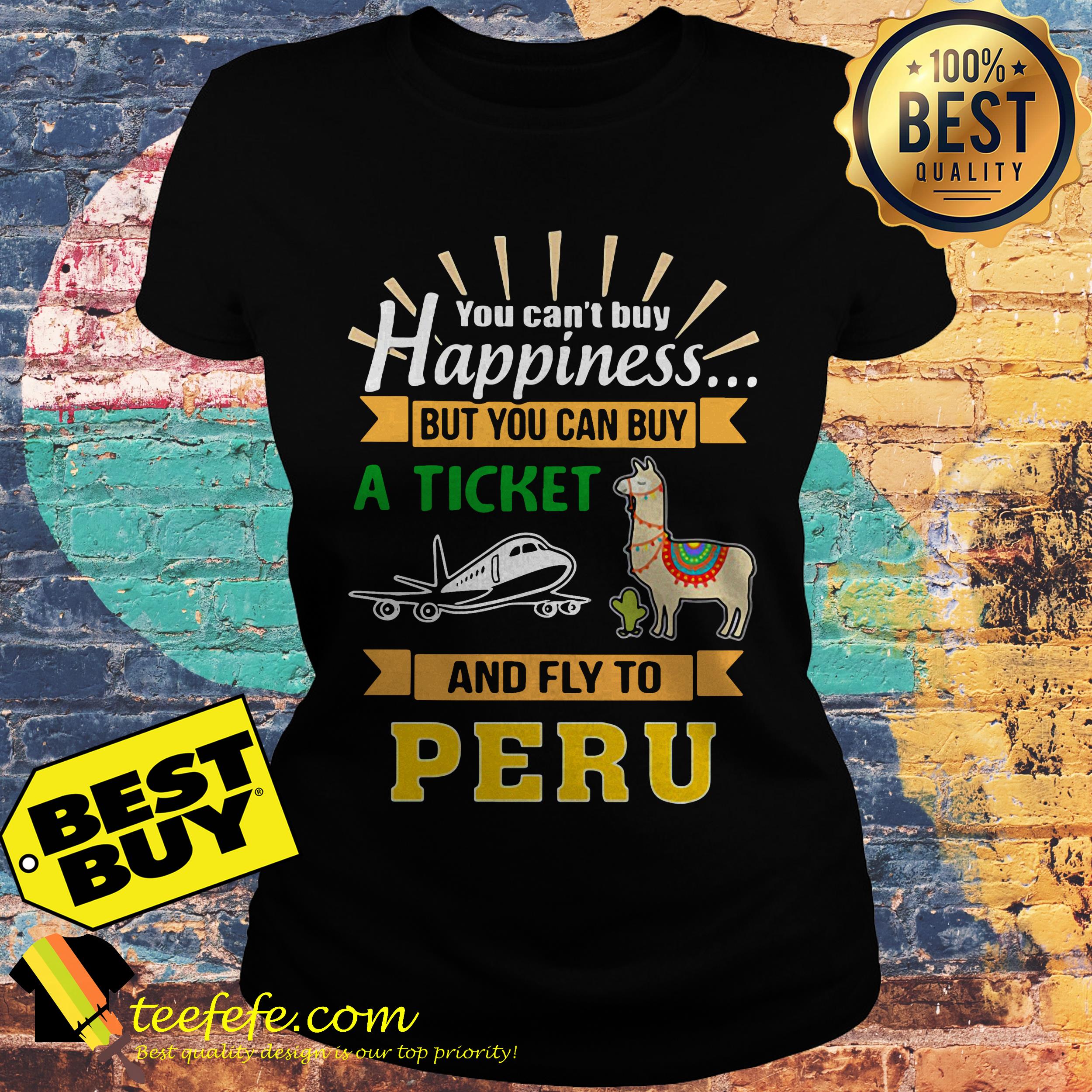 You Can Buy happiness A Ticket And Fly To Peru Llama Air Cactus ladies tee