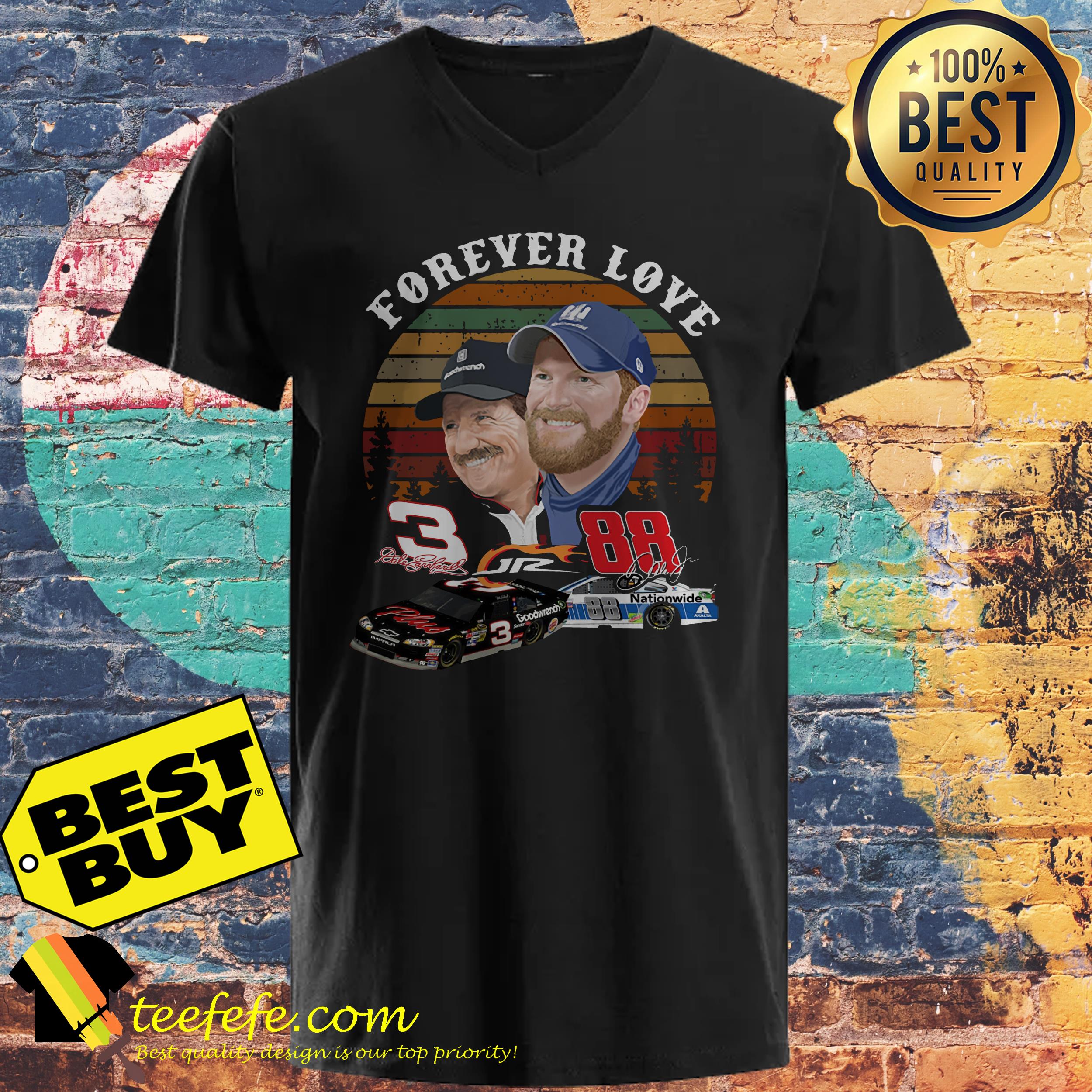 Dale Earnhardt Jr and his Dad Forever love vintage v-neck