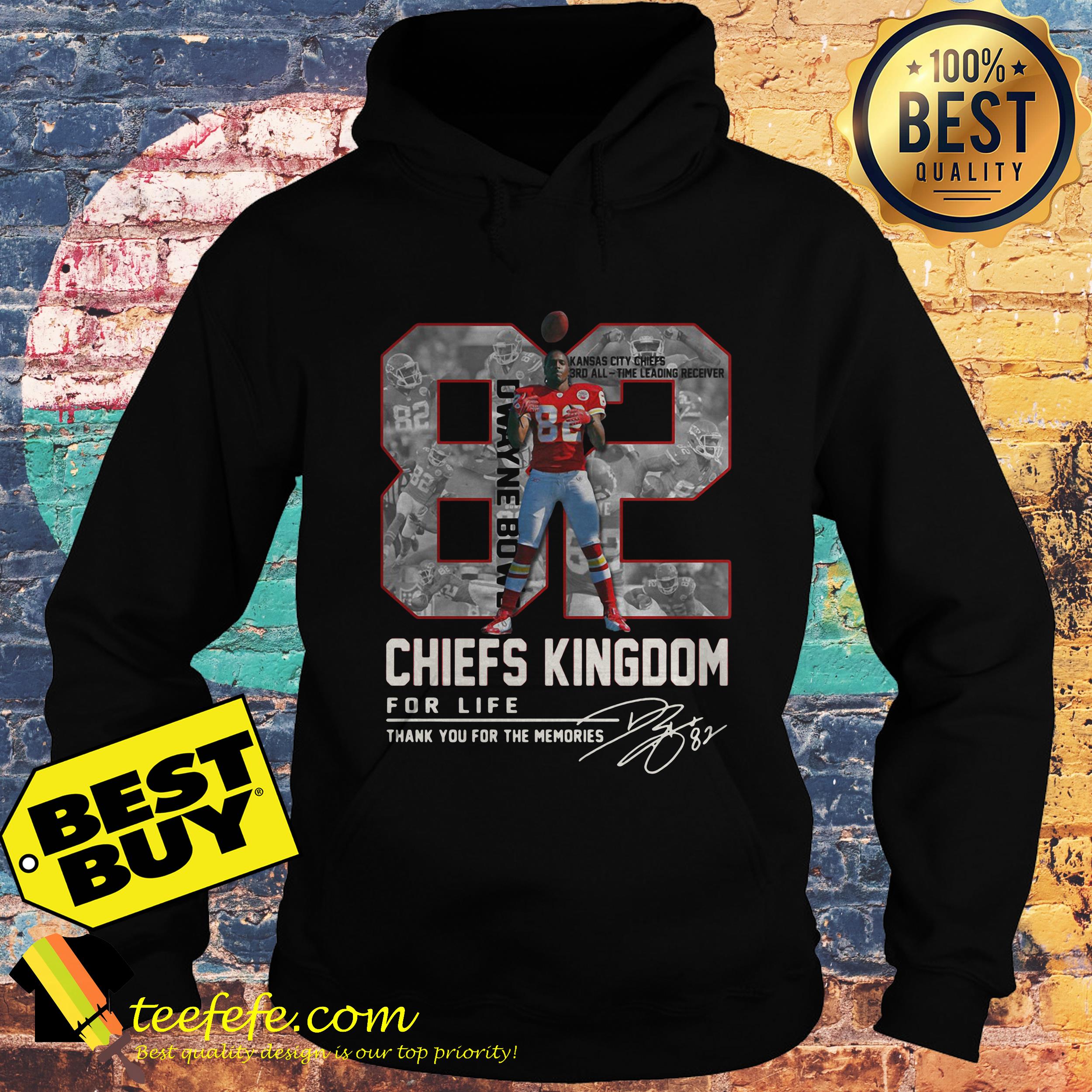 Dwayne Bowe 82 Kansas City Chiefs Kingdom for life signature thank you for the memories hoodie