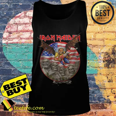 Iron Maiden England Custer USA Flag Shirt