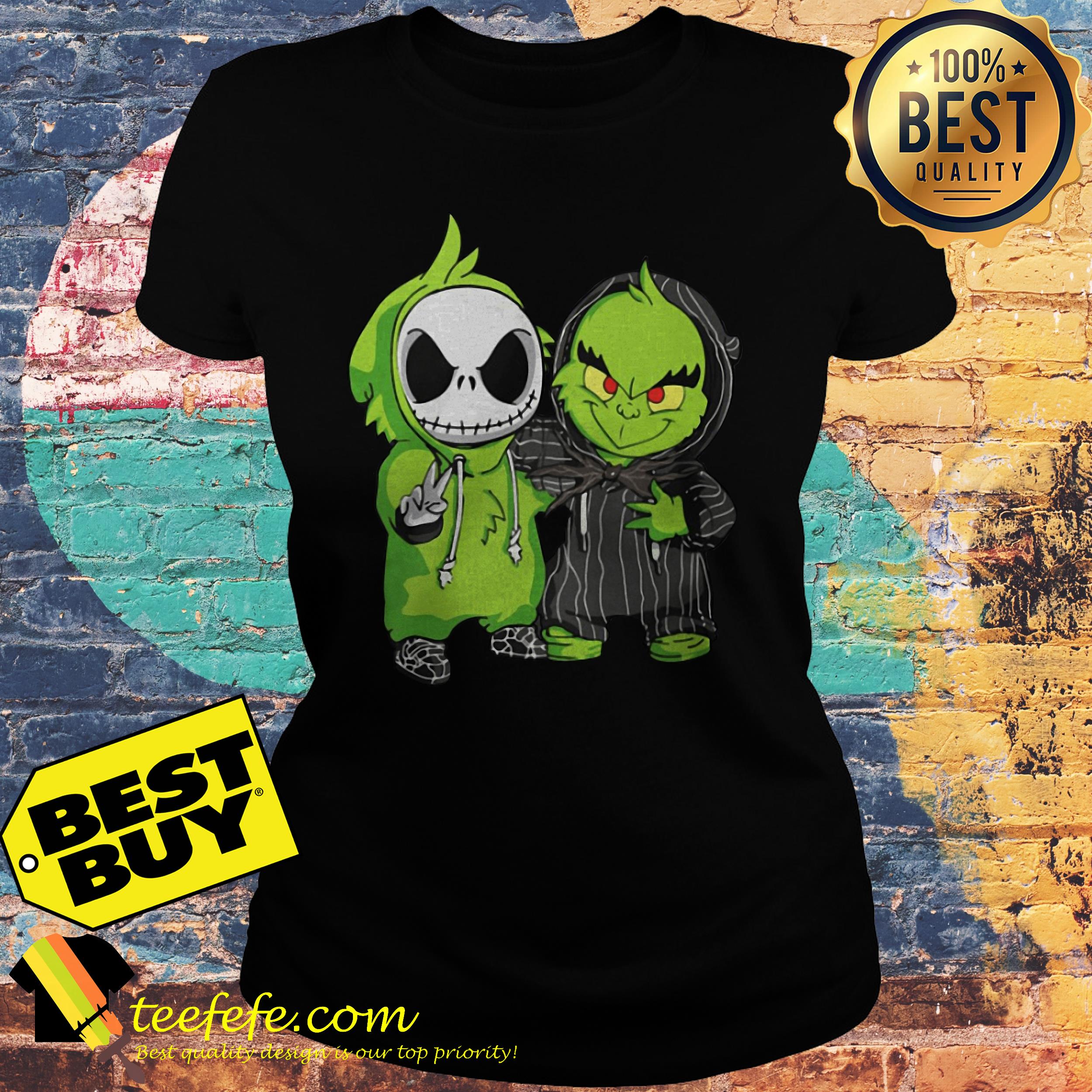 Jack Skellington and Grinch ladies tee
