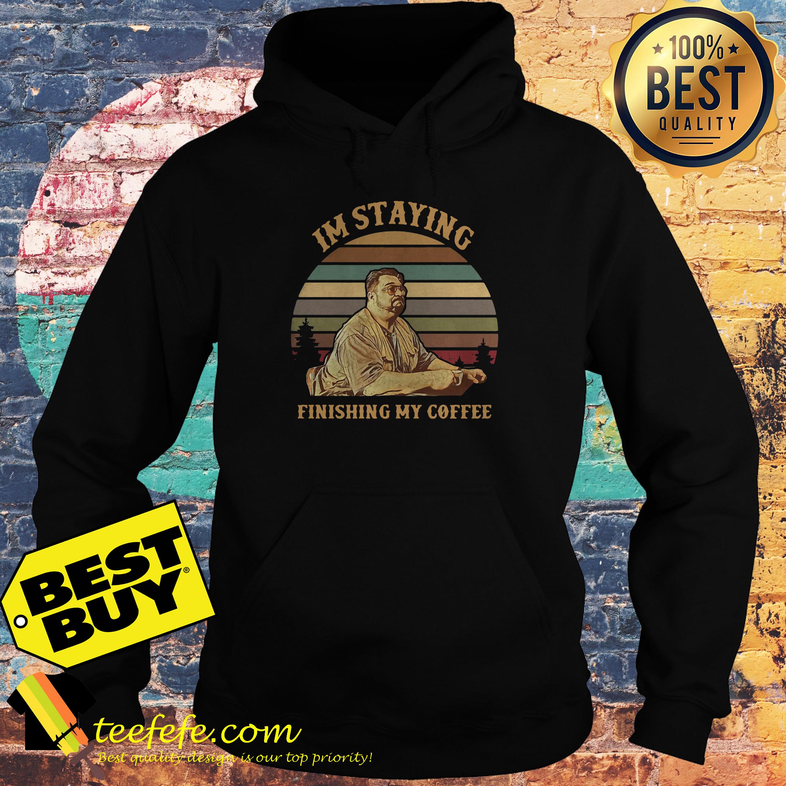 Jeff Lebowski I’m staying finishing my coffee sunset vintage hoodie