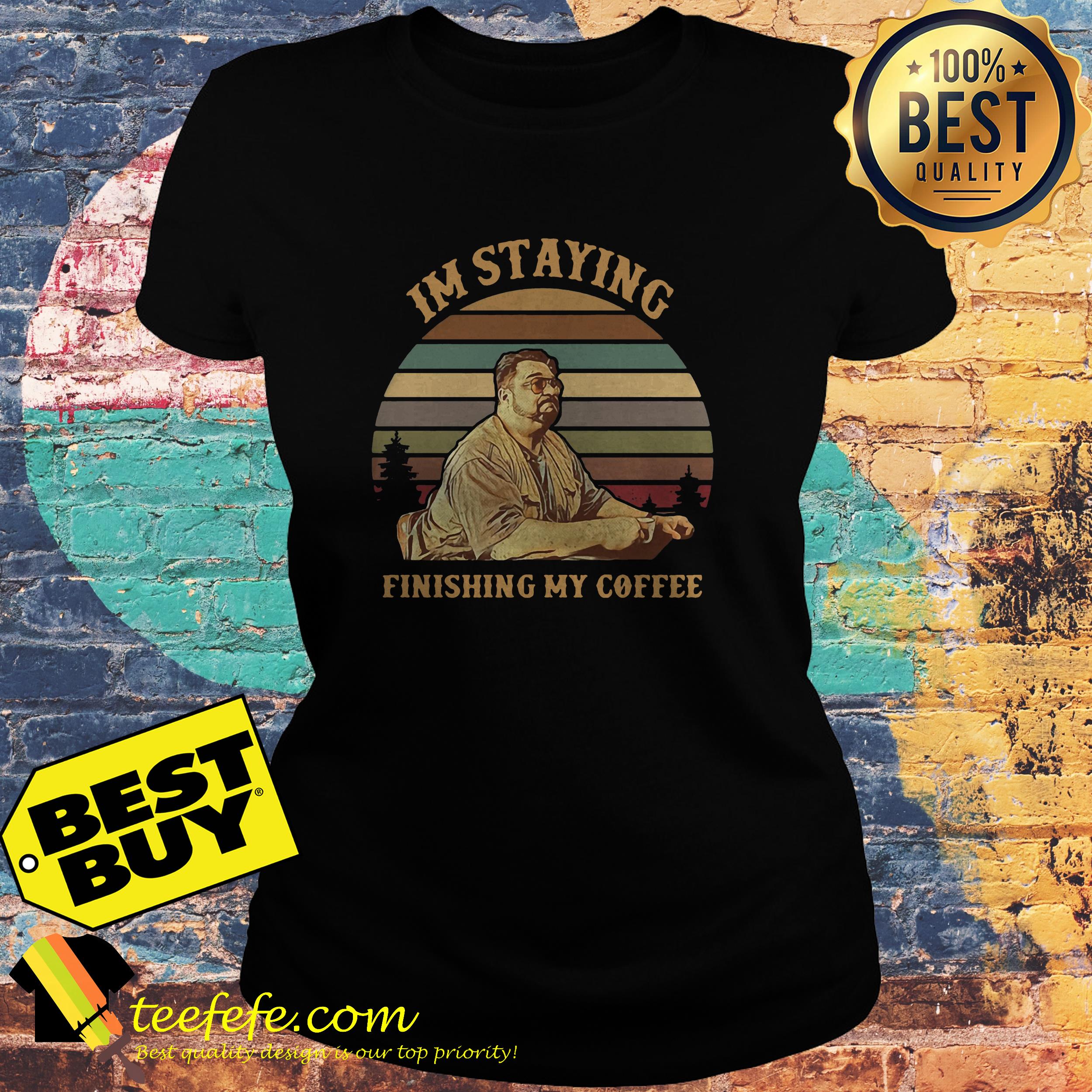 Jeff Lebowski I’m staying finishing my coffee sunset vintage ladies tee