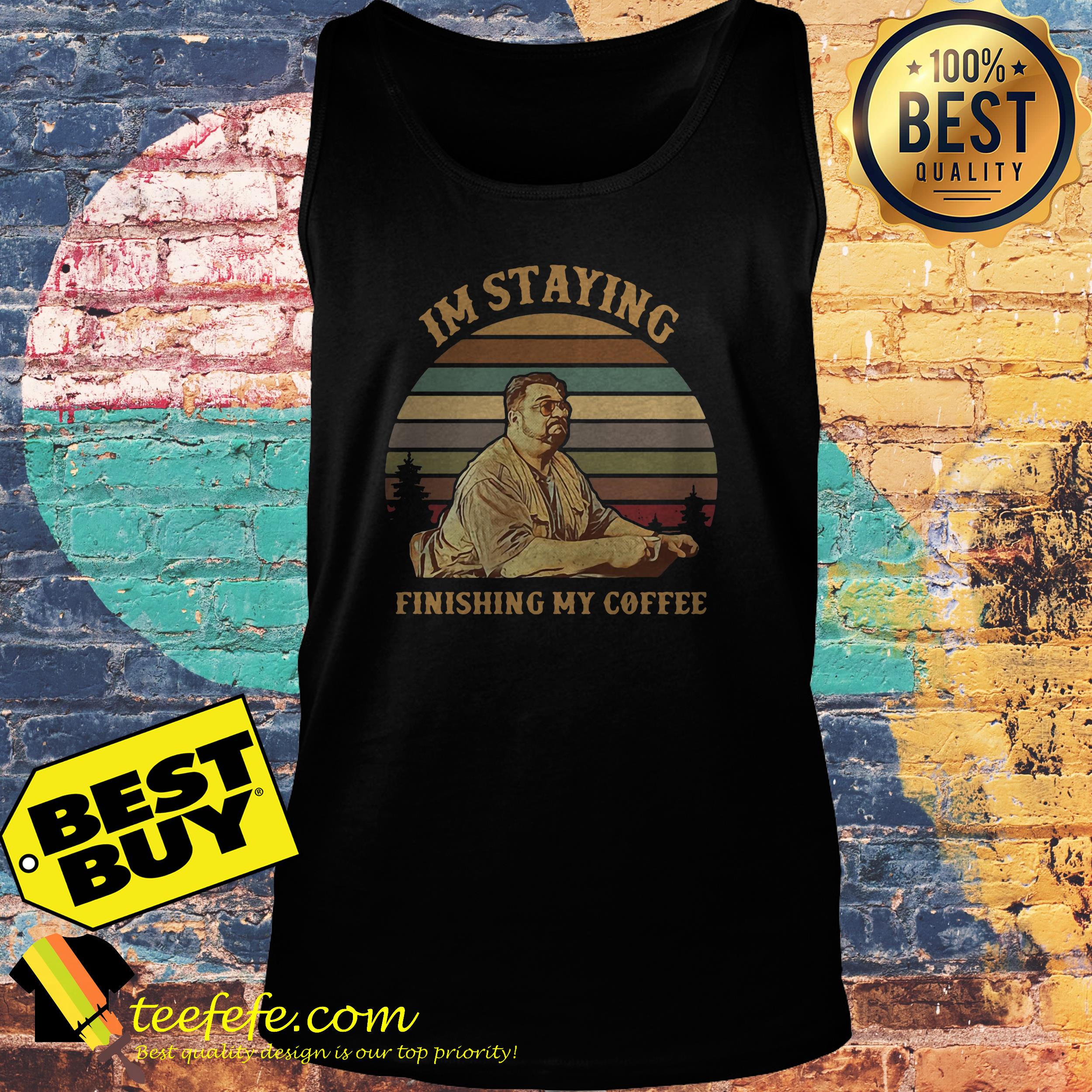Jeff Lebowski I’m staying finishing my coffee sunset vintage tank top
