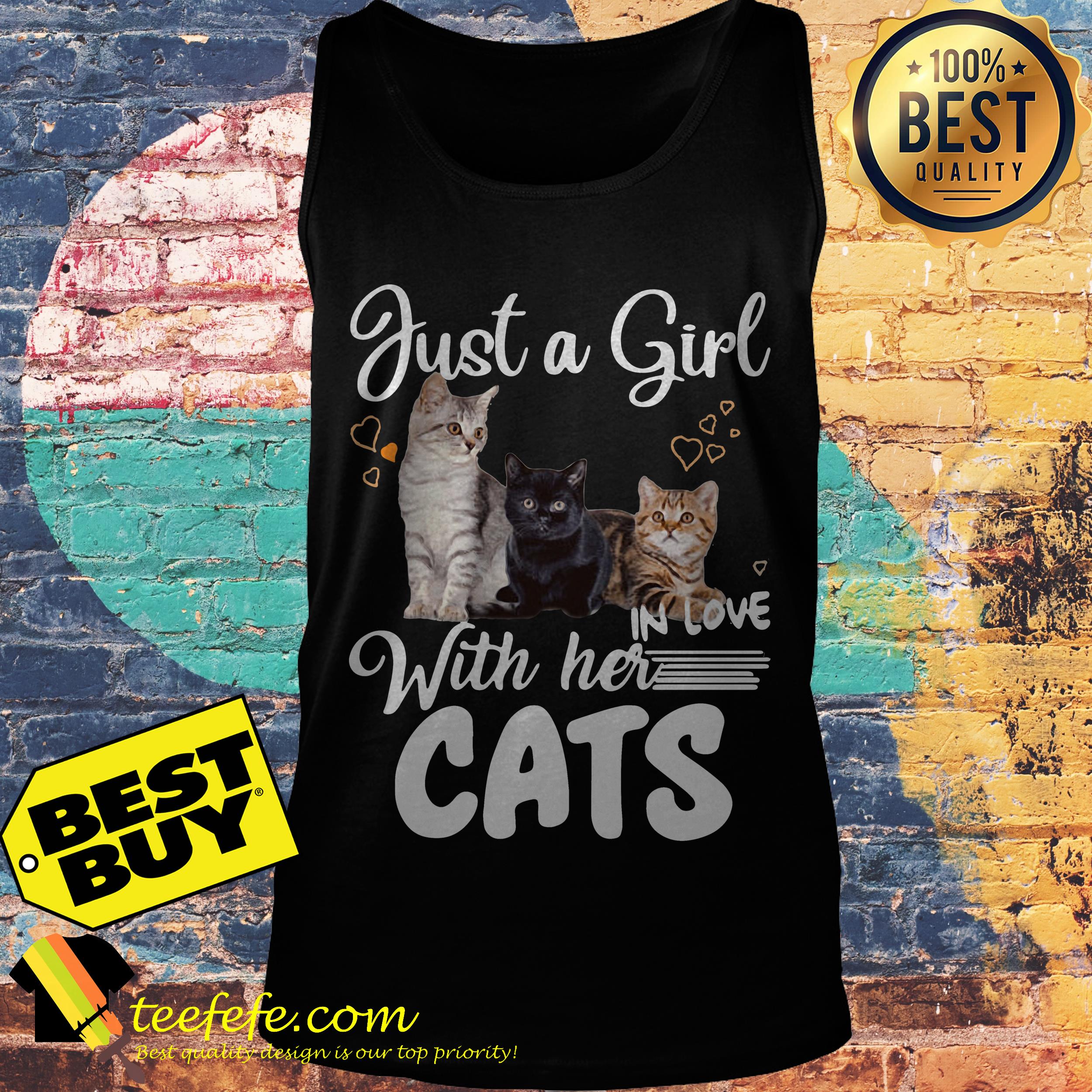 Just a girl in love with her cats shirt