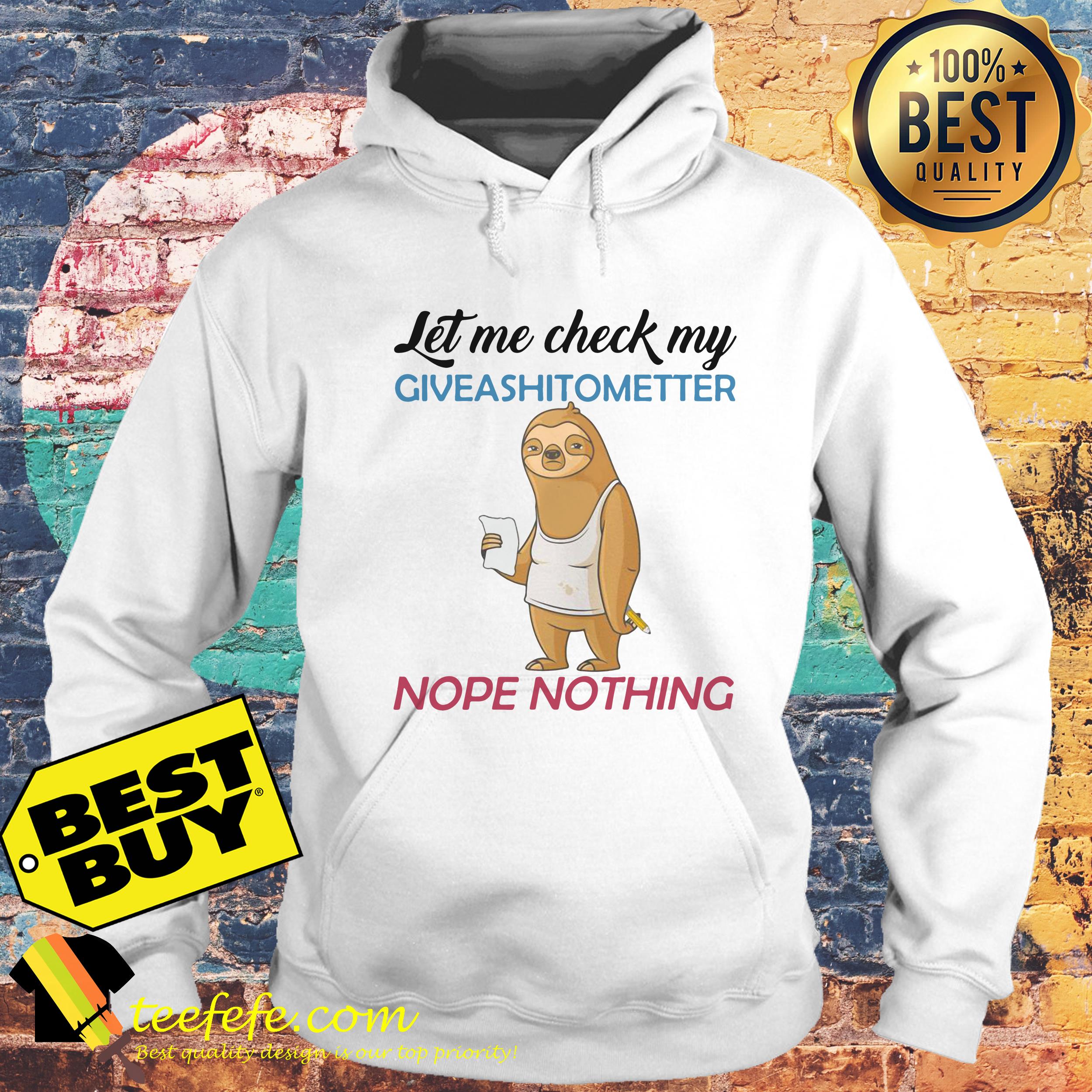 Let me check my giveashittometter nope nothing hoodie