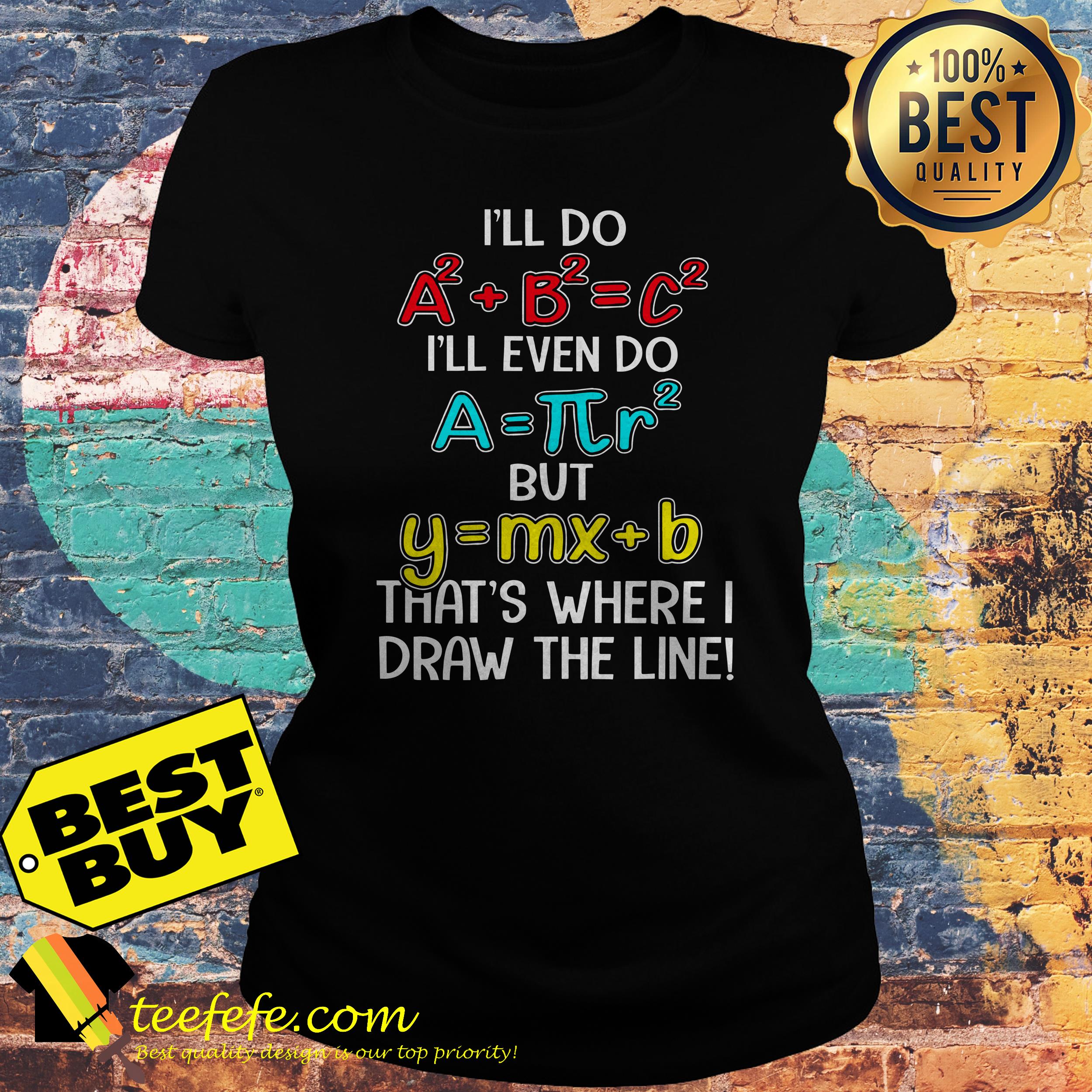 Math Recipe That's Where I Draw The Line ladies tee