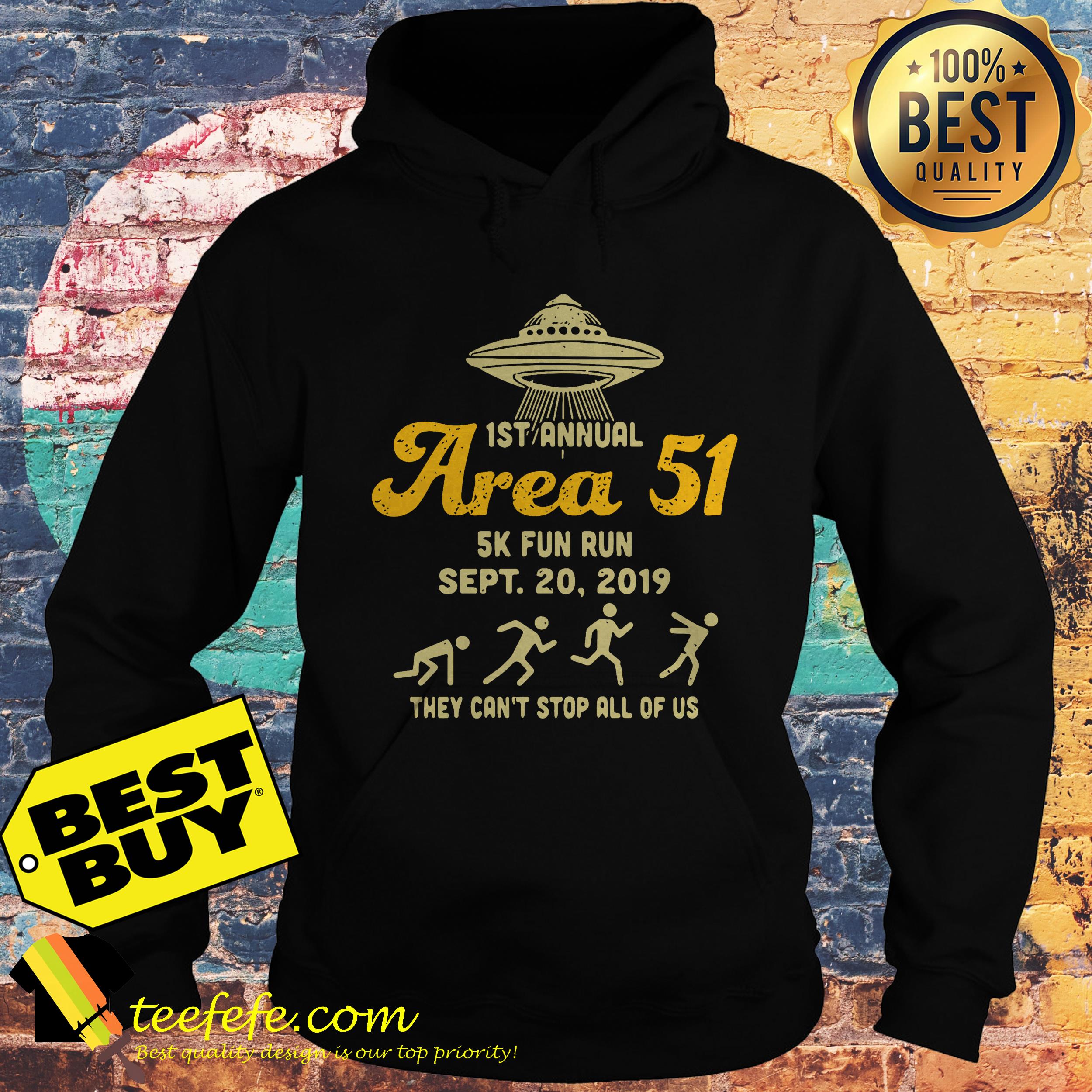 1St annual area 51 5k fun run UFOs hoodie