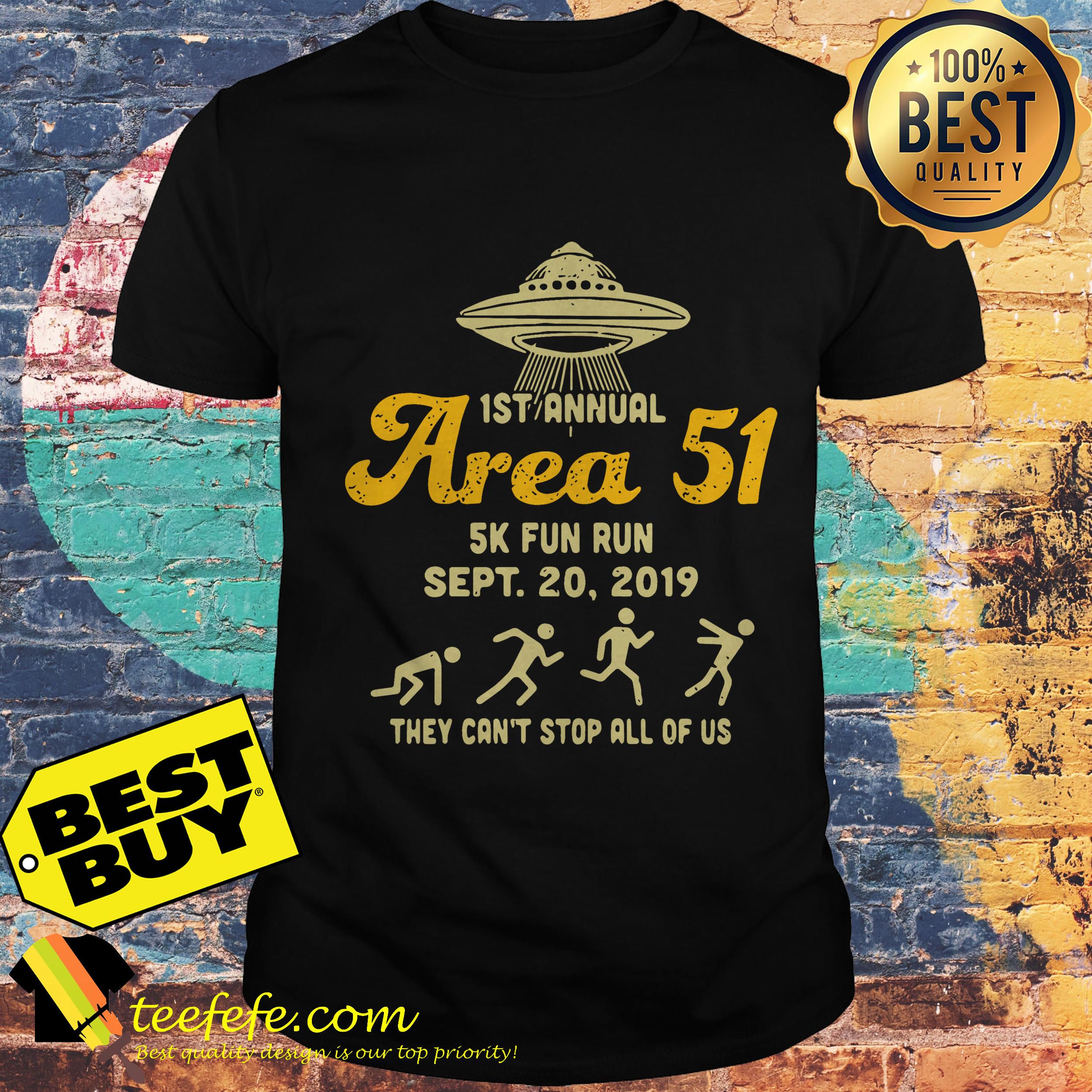 1St annual area 51 5k fun run UFOs shirt
