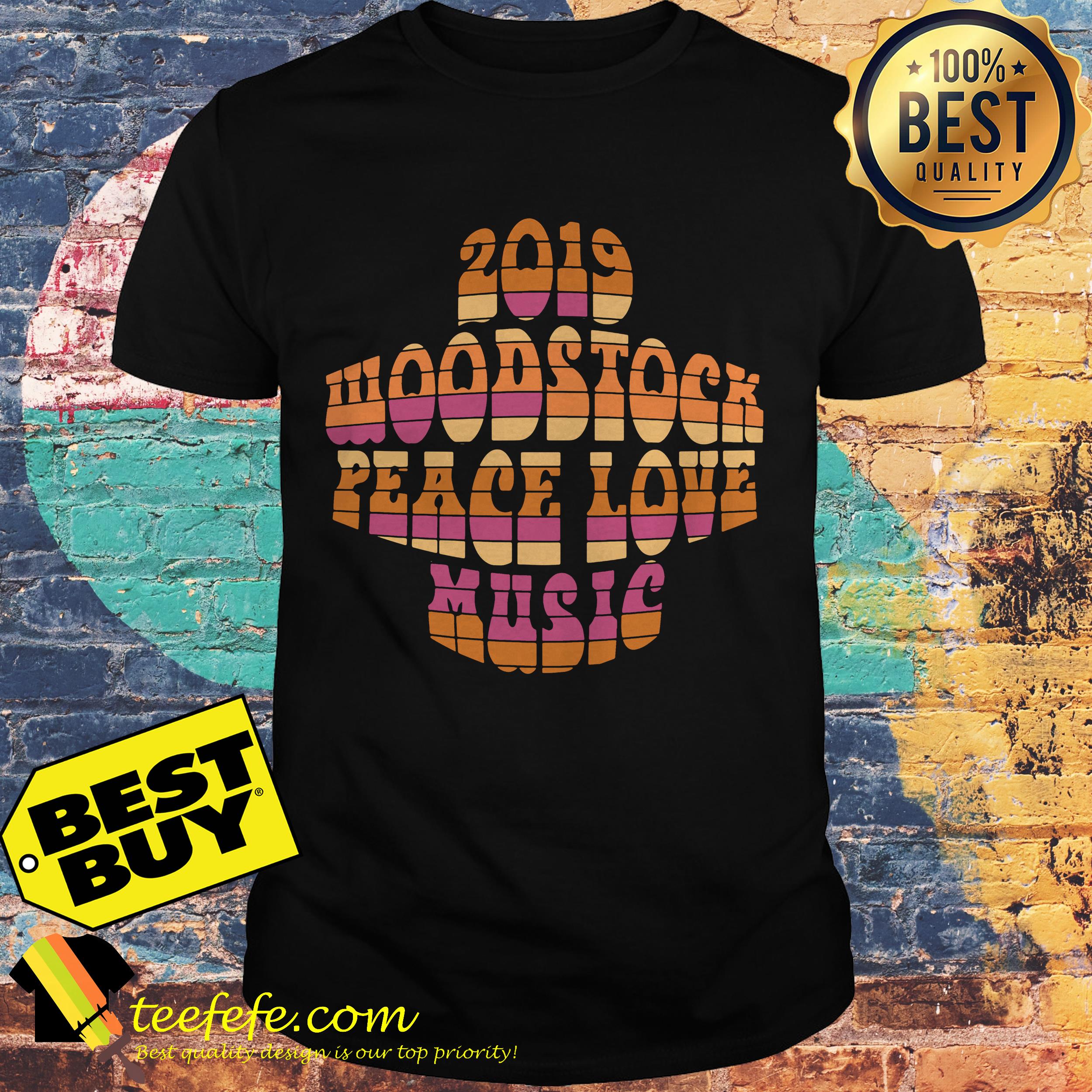 2019 Woodstock peace love music shirt