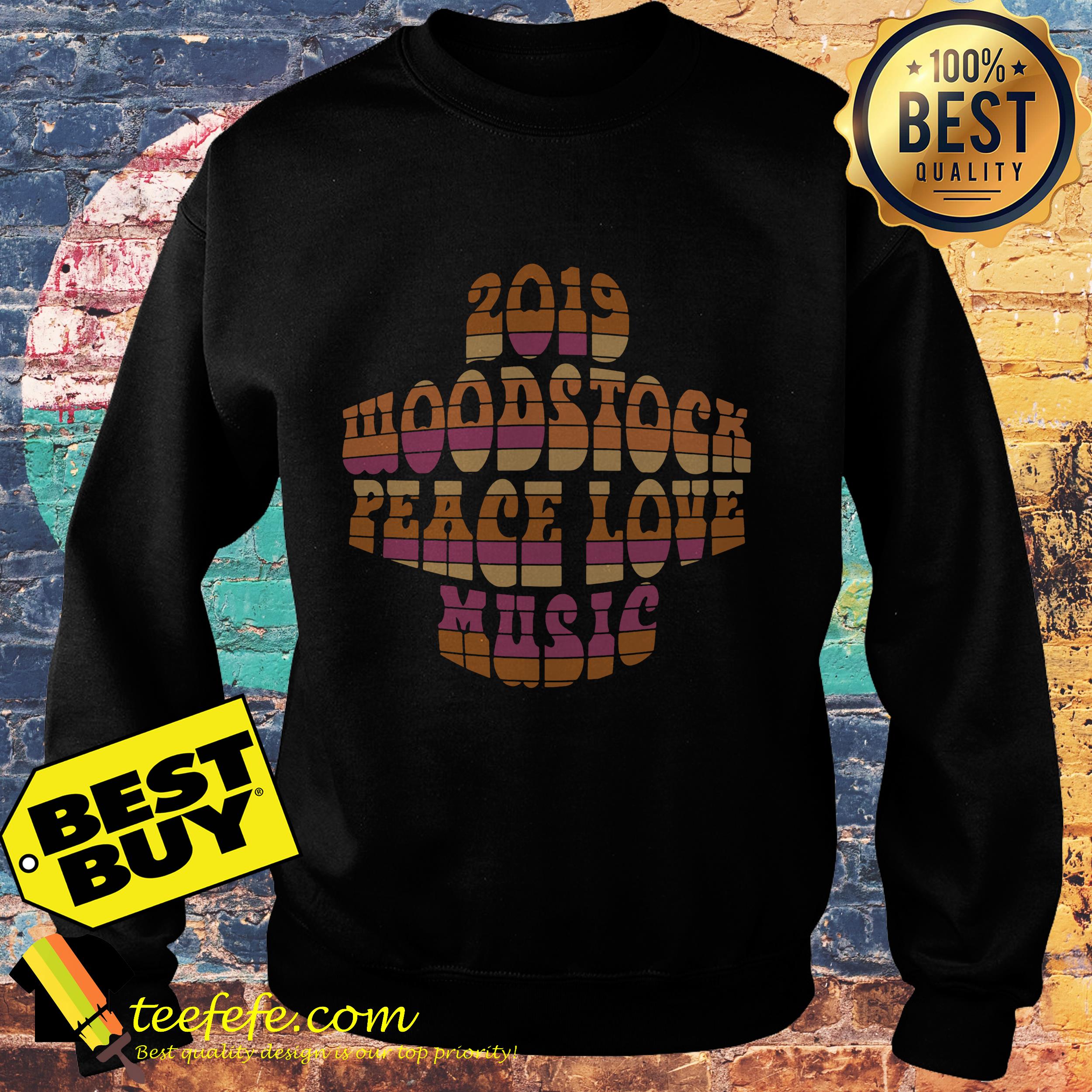 2019 Woodstock peace love music sweatshirt