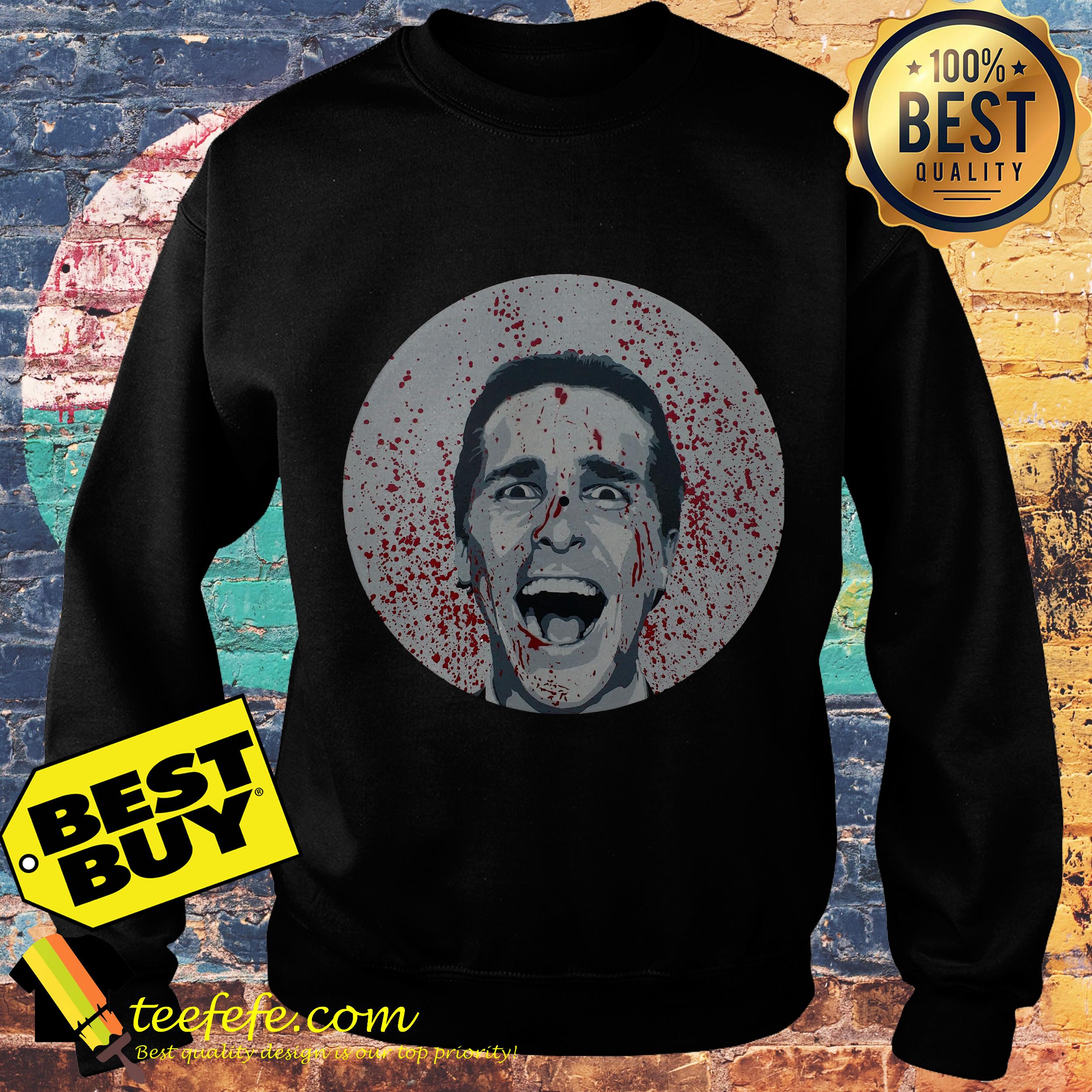 American Psycho Patrick Bateman Spray Paint and Stencil Vinyl Record Art sweatshirt