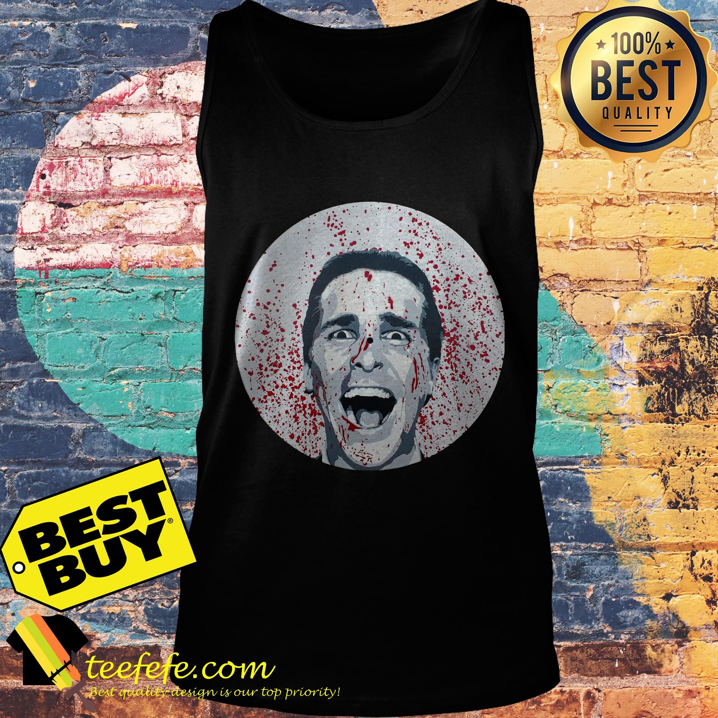 American Psycho Patrick Bateman Spray Paint and Stencil Vinyl Record Art tank top