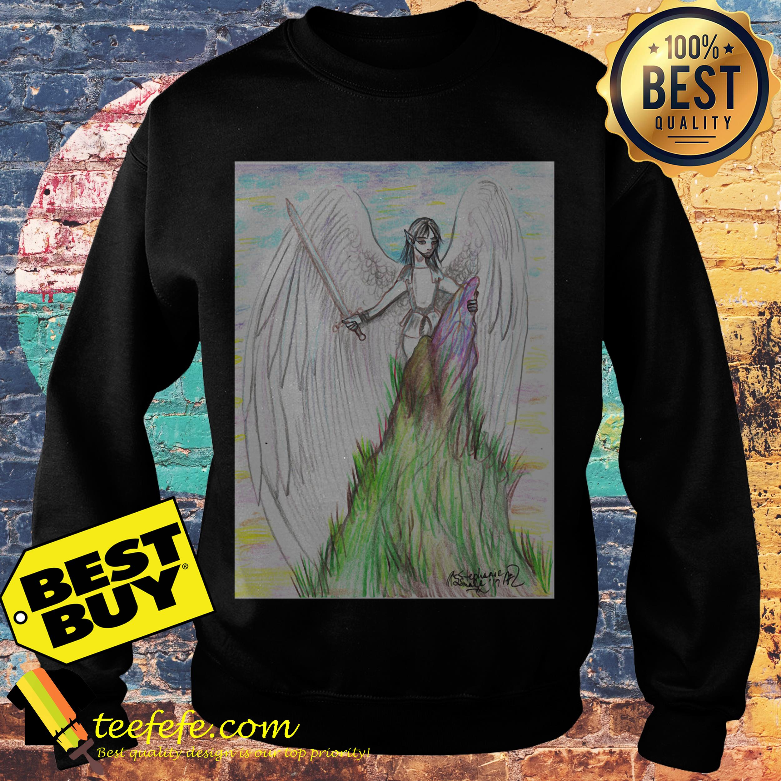 Archangel Angel winged man flying sword mountain god sweatshirt