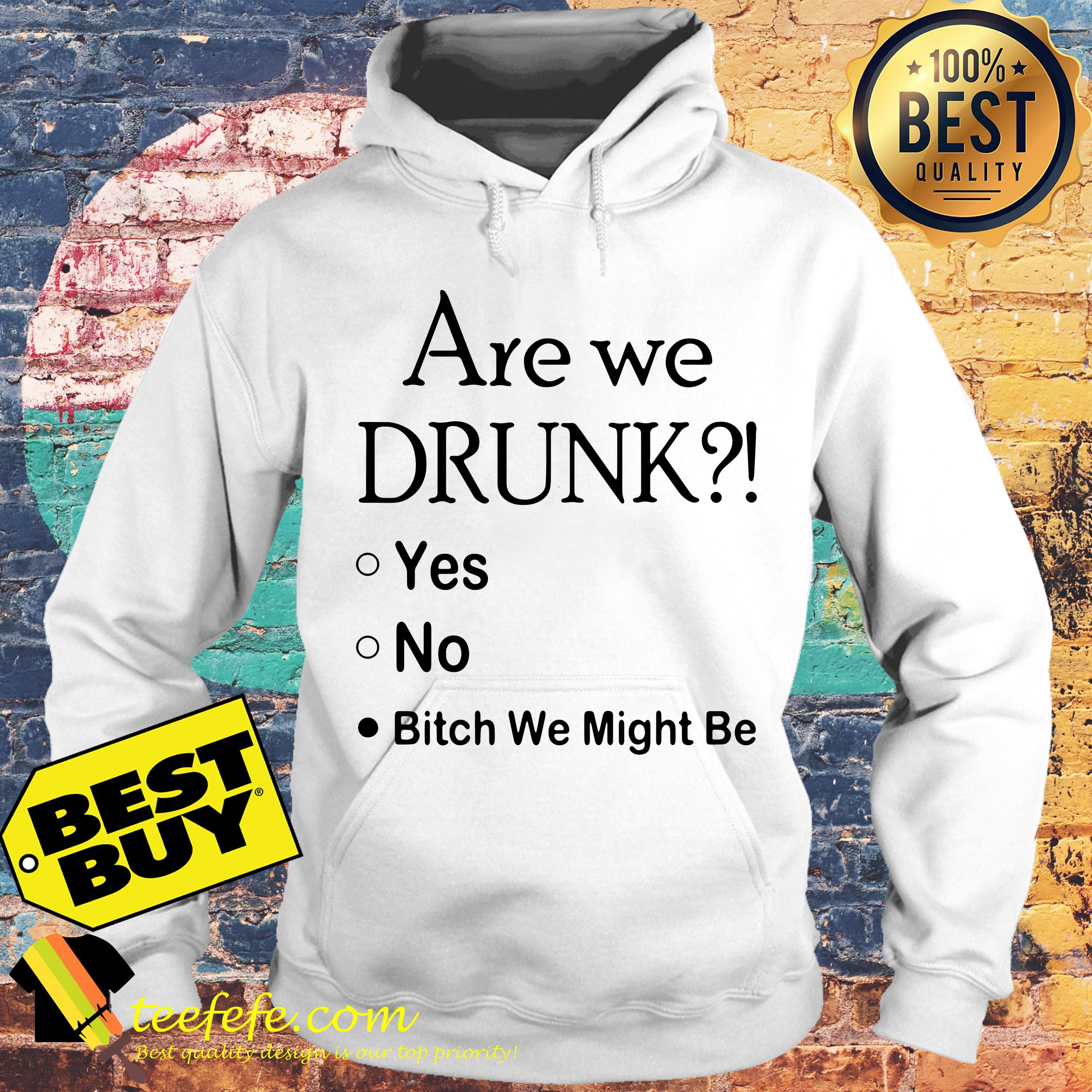 Are we drunk yes no bitch we might be hoodie