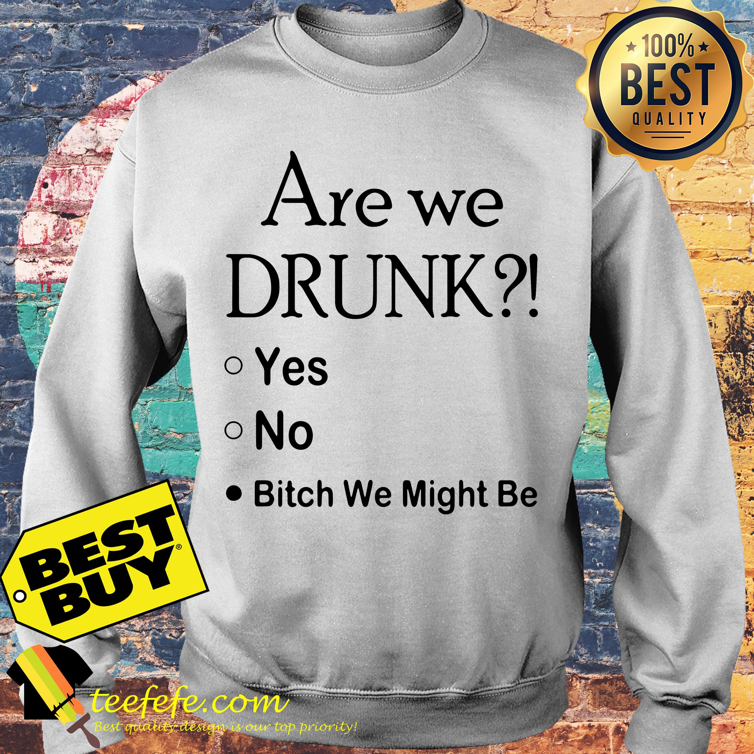 Are we drunk yes no bitch we might be sweatshirt