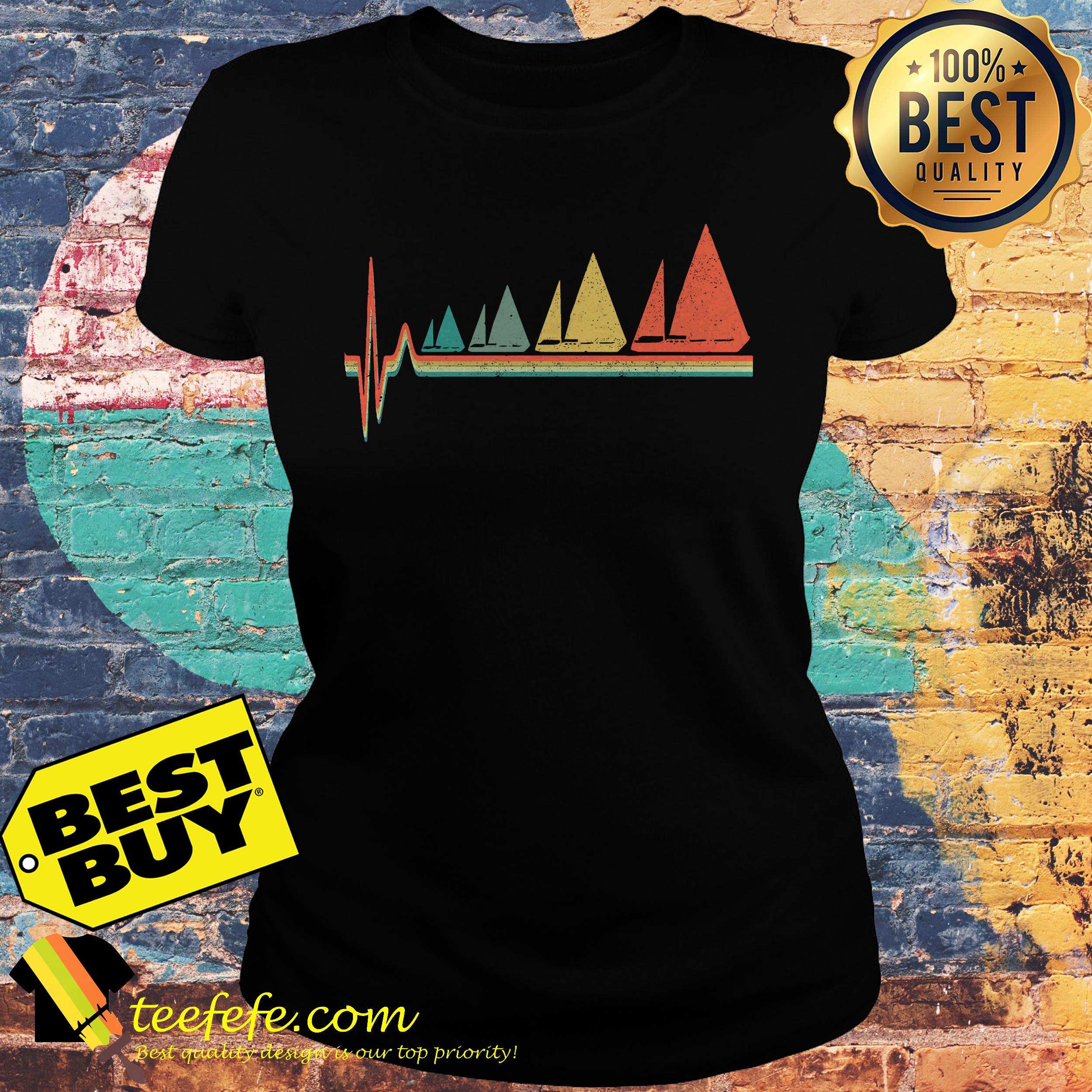 Geo Memphis Triangle pulse vintage ladies tee