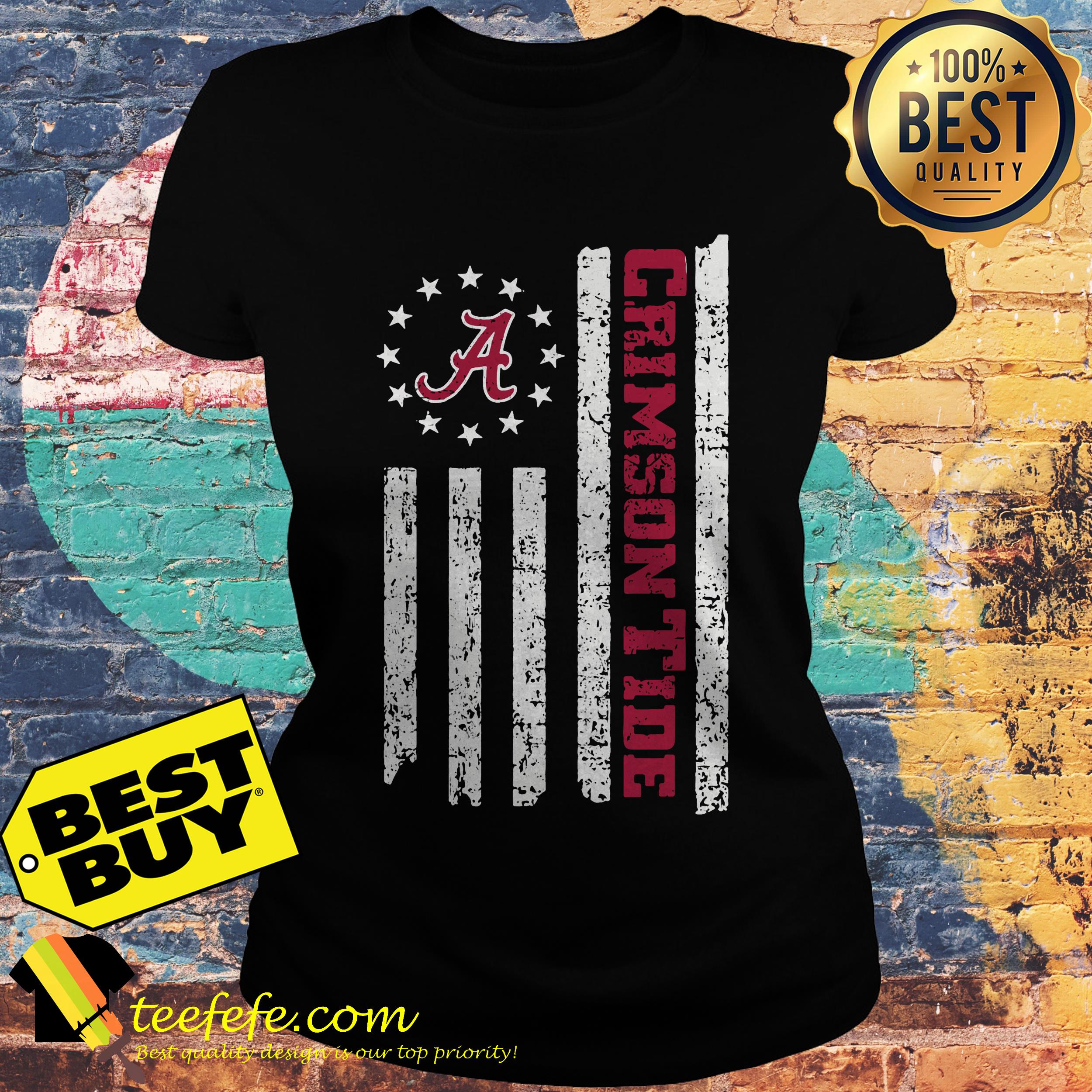 Hot betsy ross flag Alabama crimson tide 12 stars ladies tee