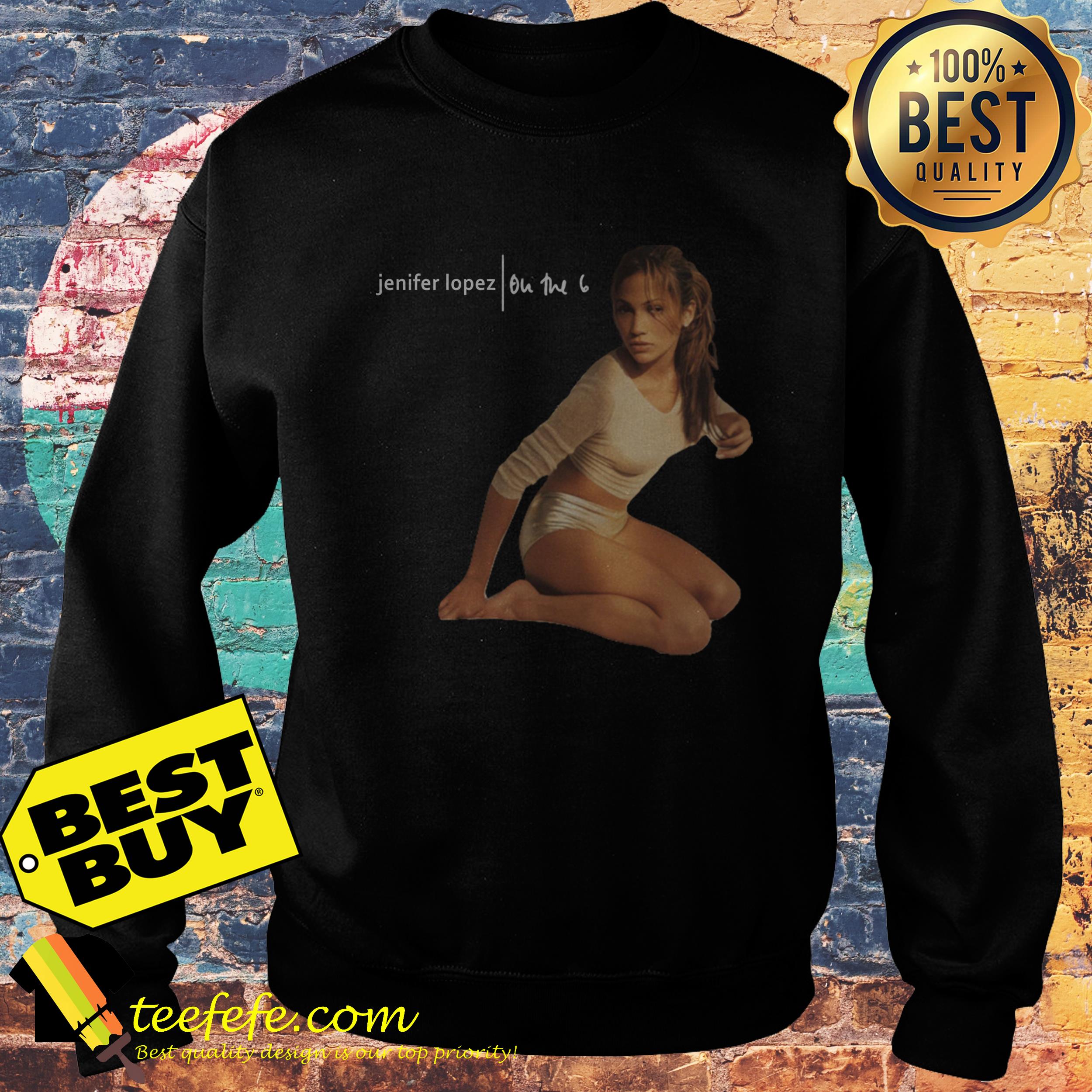Jennifer Lopez on the 6 20th Anniversary sweatshirt