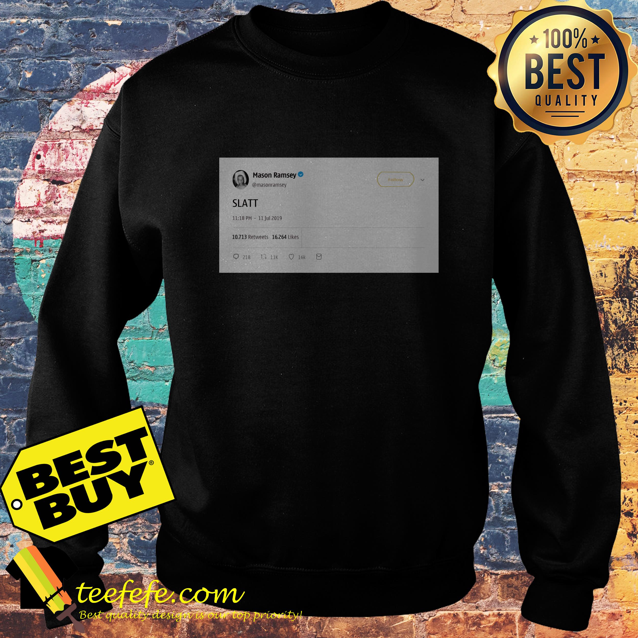 Mason Ramsey on twitter slatt sweatshirt