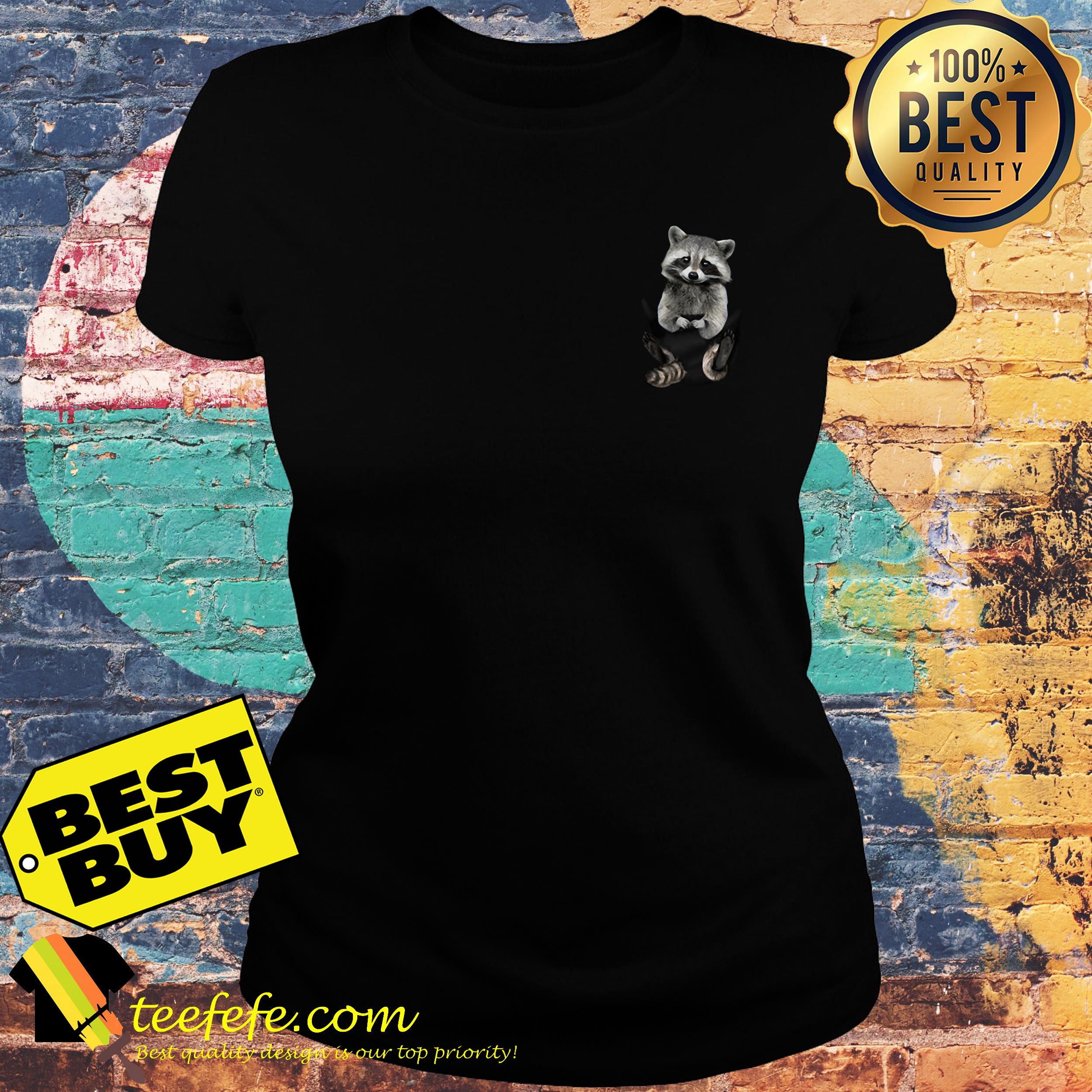 Raccoon In Pocket ladies tee
