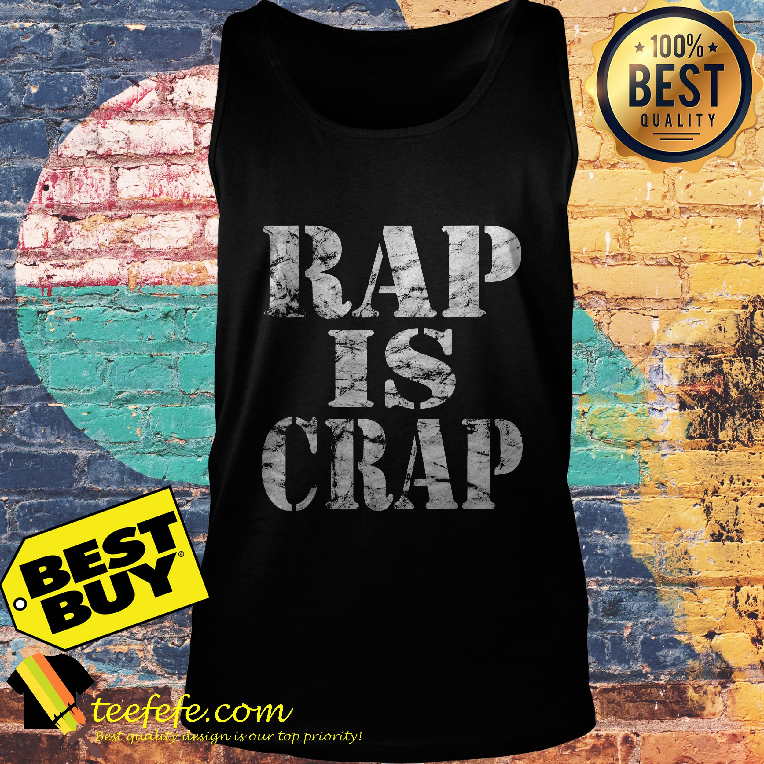 Rap is crap pro rock country heavy metal funny retro TANK TOP