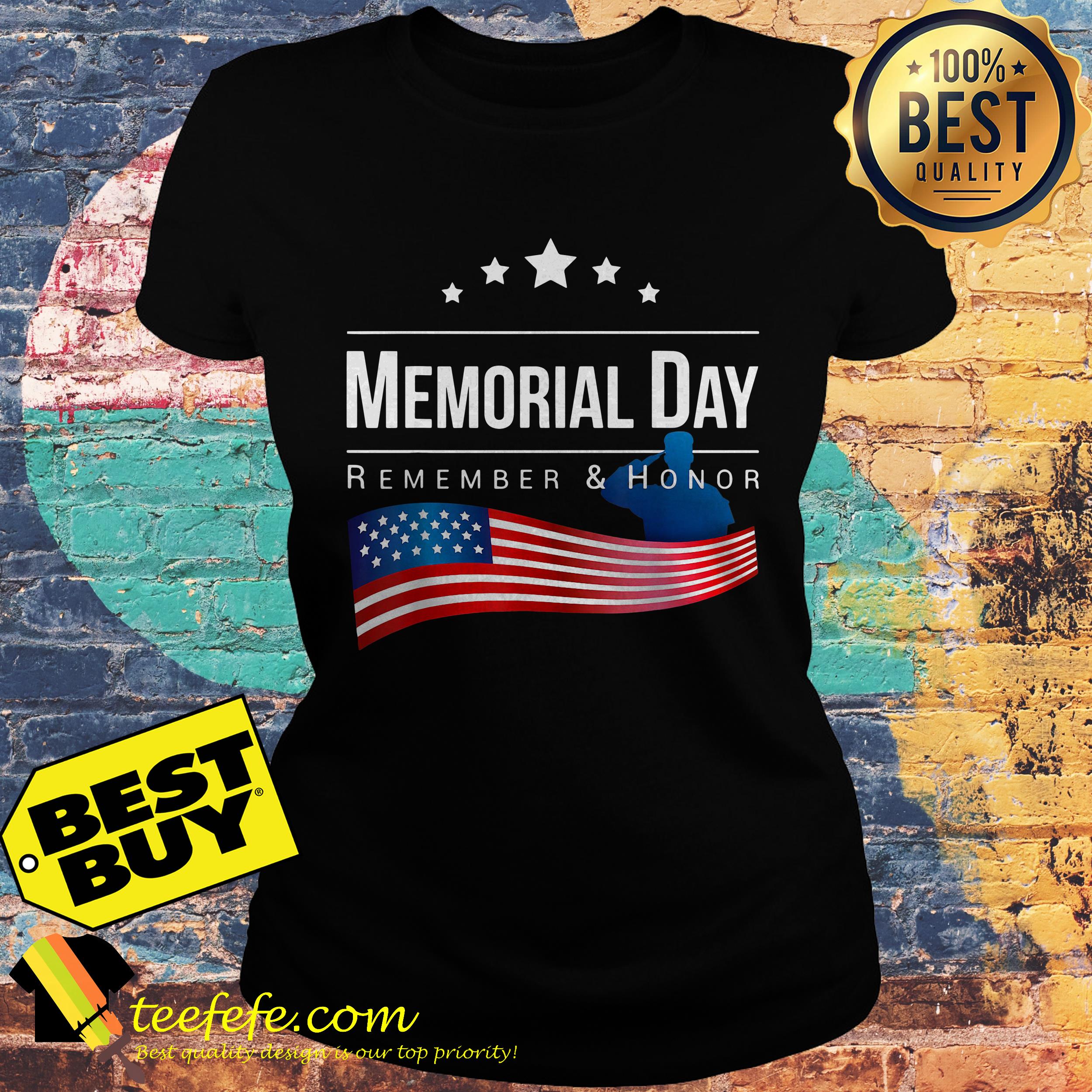 Remember and Honor Memorial Day 2019 ladies tee