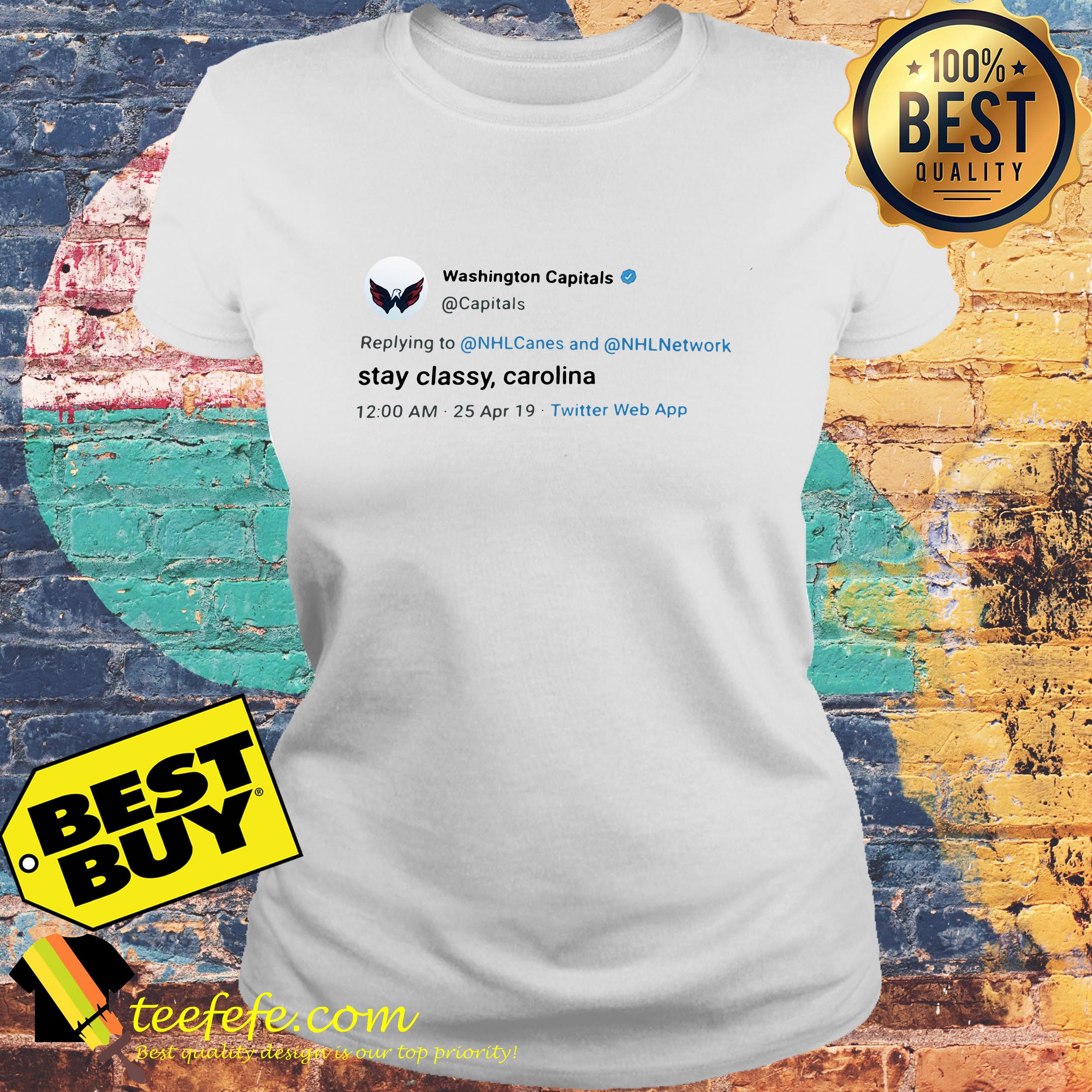 Washington capitals stay classy carolina eagle ladies tee