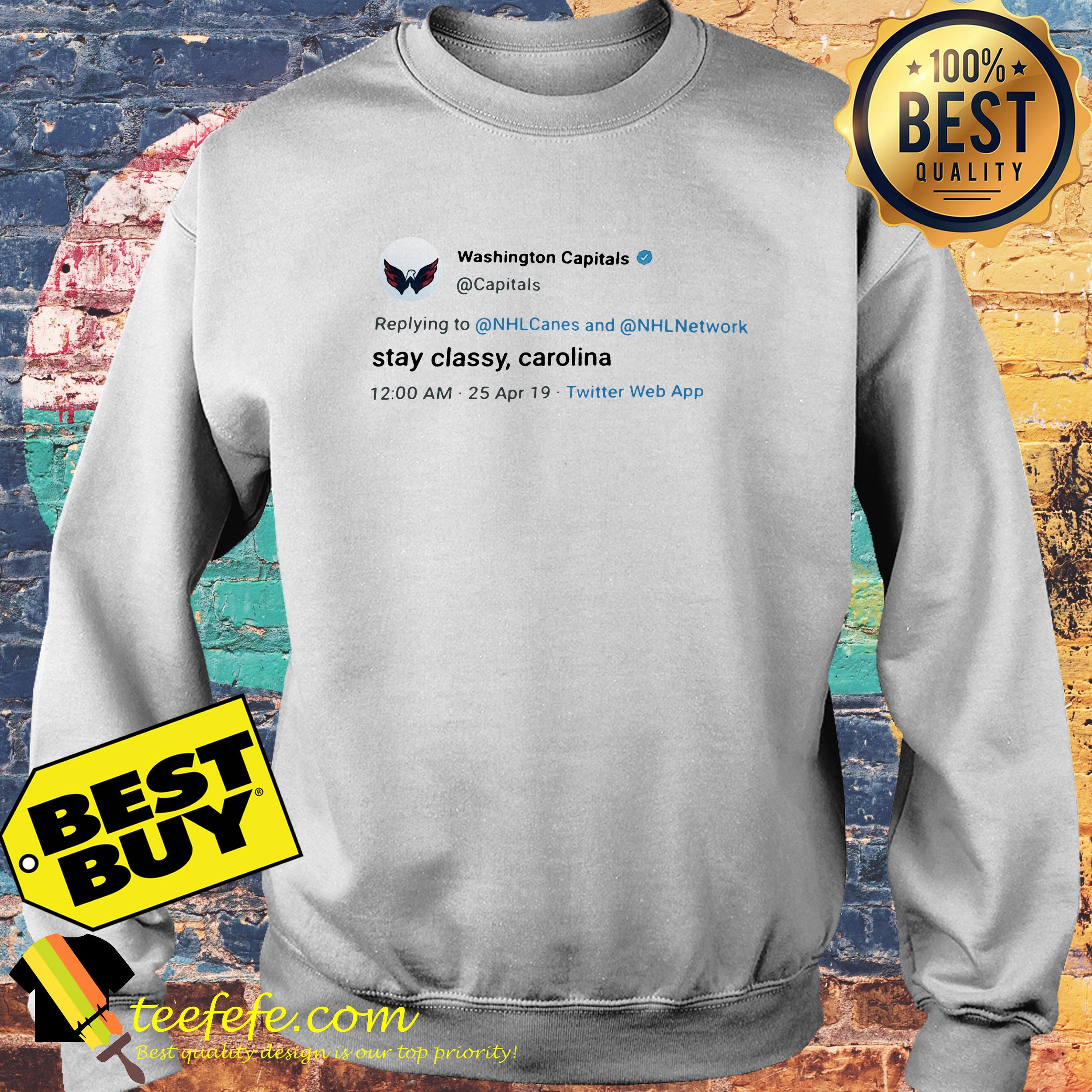 Washington capitals stay classy carolina eagle sweatshirt