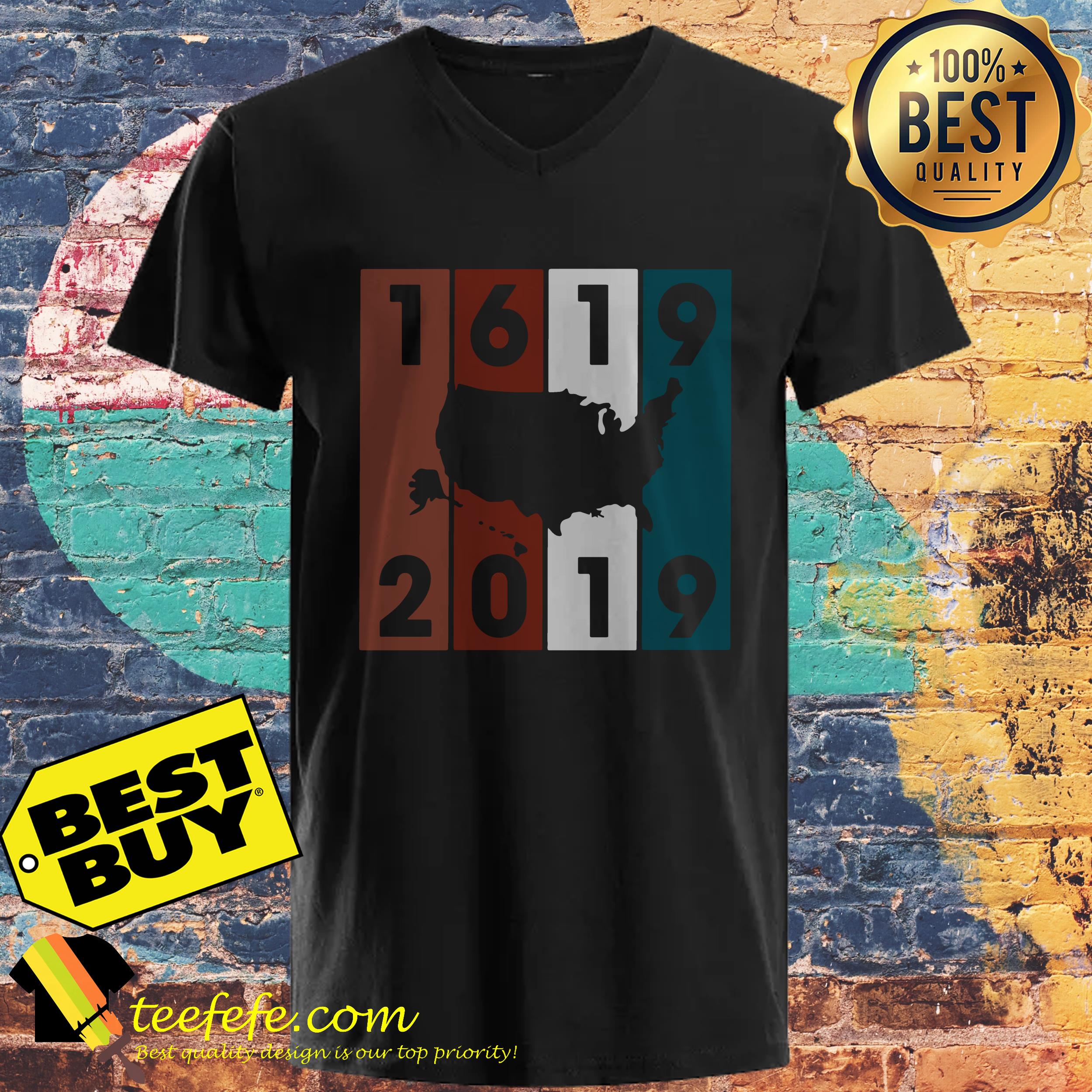 1619-2019 USA Map Crewneck ladies tee