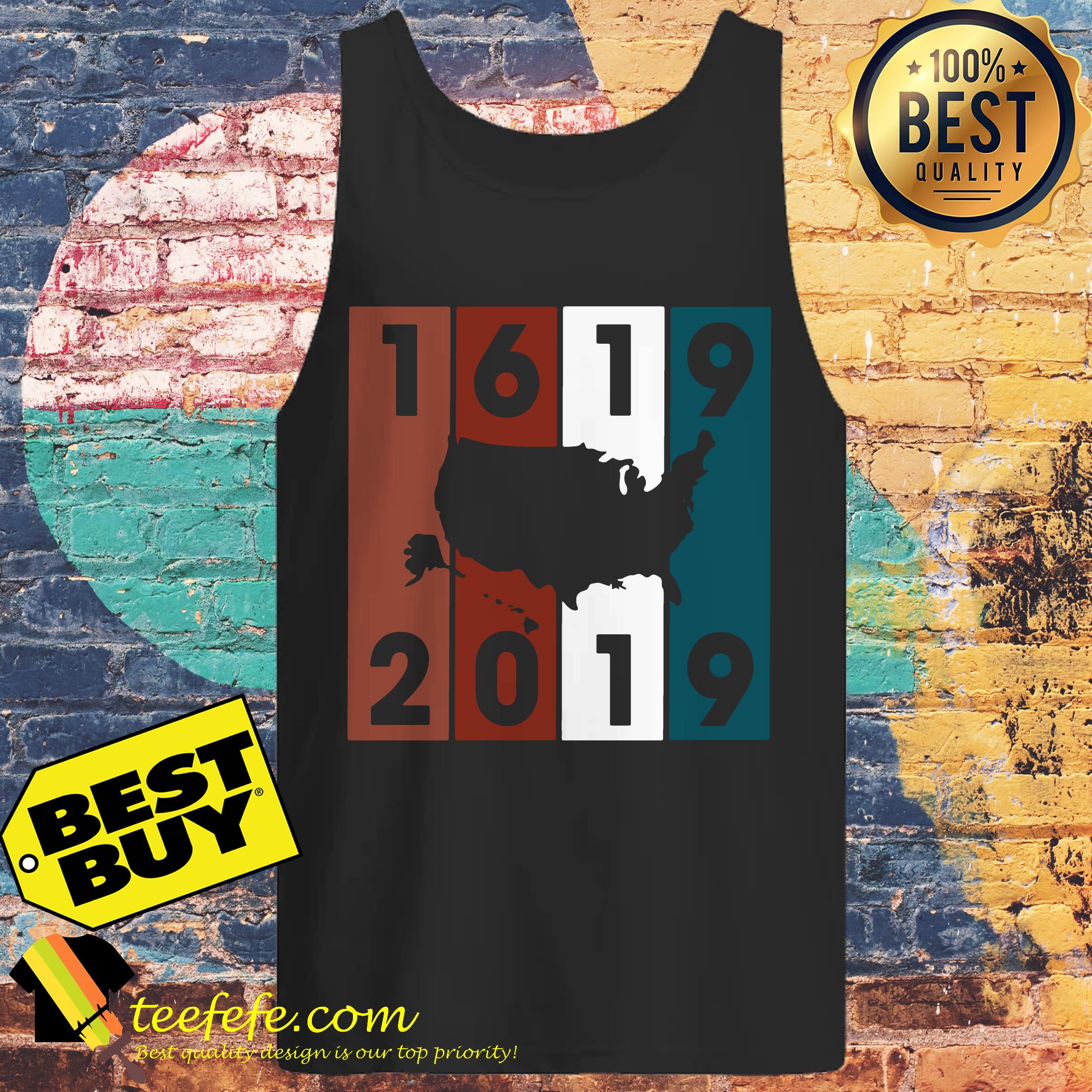 1619-2019 USA Map Crewneck tank top