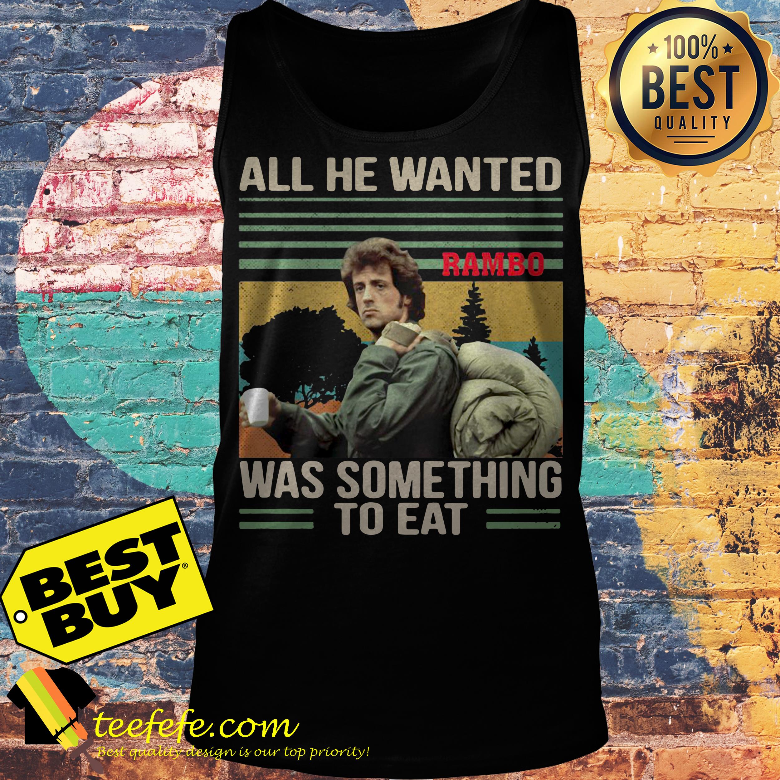 All He Wanted John Rambo was something to eat vintage tank top
