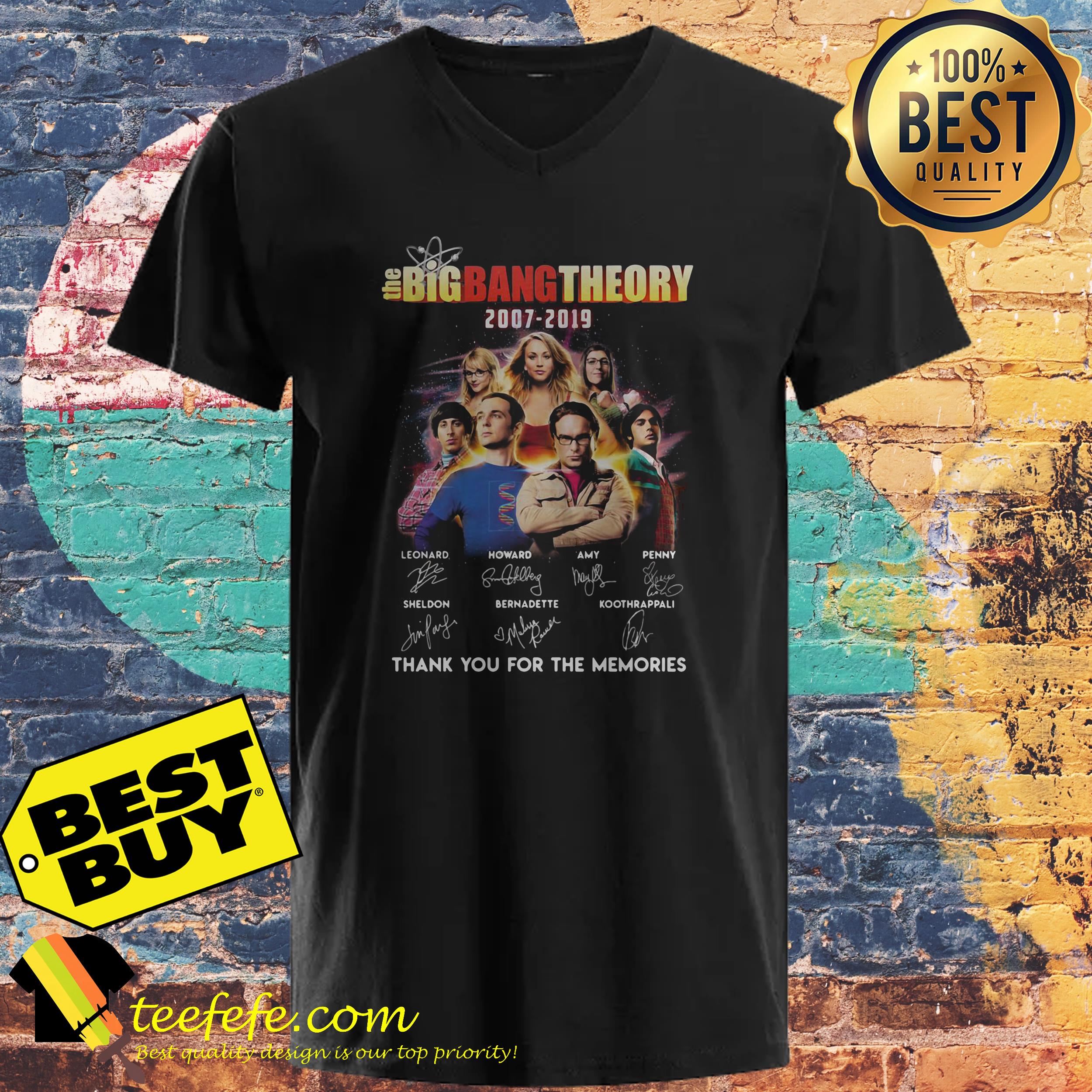 The Bigbang Theory 2007-2019 signature thank you for the memories shirt The Bigbang Theory 2007-2019 signature thank you for the memories ladies tee