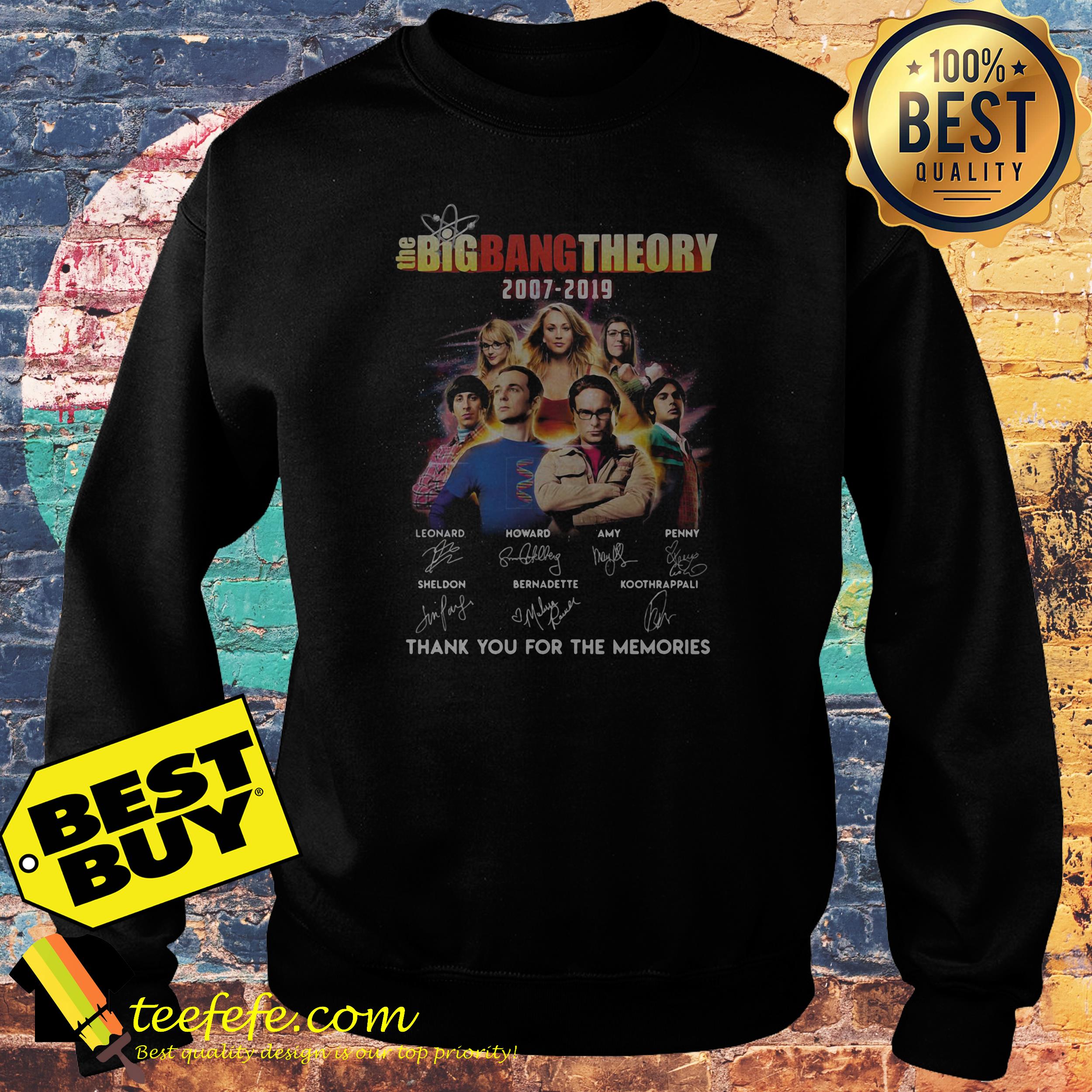 The Bigbang Theory 2007-2019 signature thank you for the memories shirt The Bigbang Theory 2007-2019 signature thank you for the memories sweatshirt