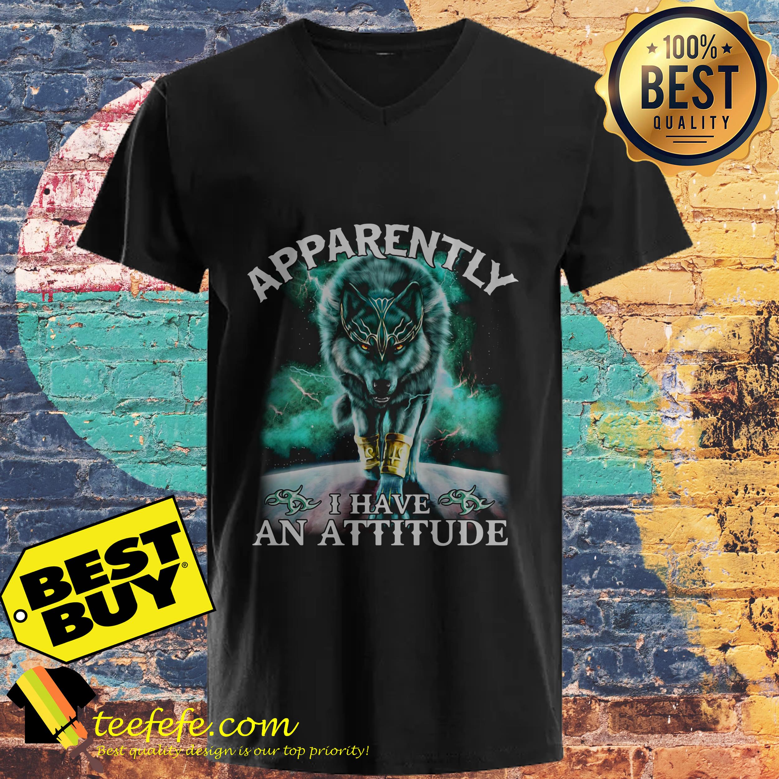 Dark Neon Thunderwolf Apparently I have an attitude ladies tee