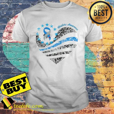 Glitter Diabetes Awareness Betsy Ross heart shirt