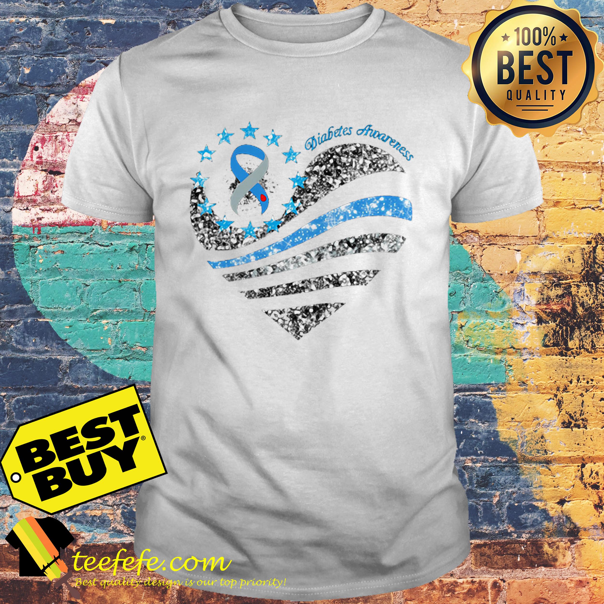 glitter-diabetes-awareness-betsy-ross-heart-shirt Glitter Diabetes Awareness Betsy Ross heart shirt