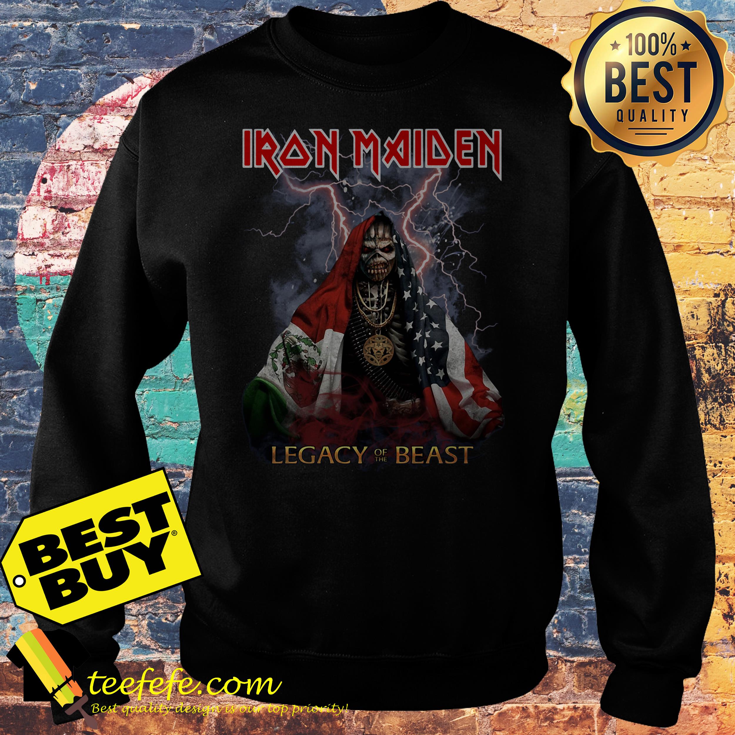Iron Maiden Legacy Beast American flag sweatshirt