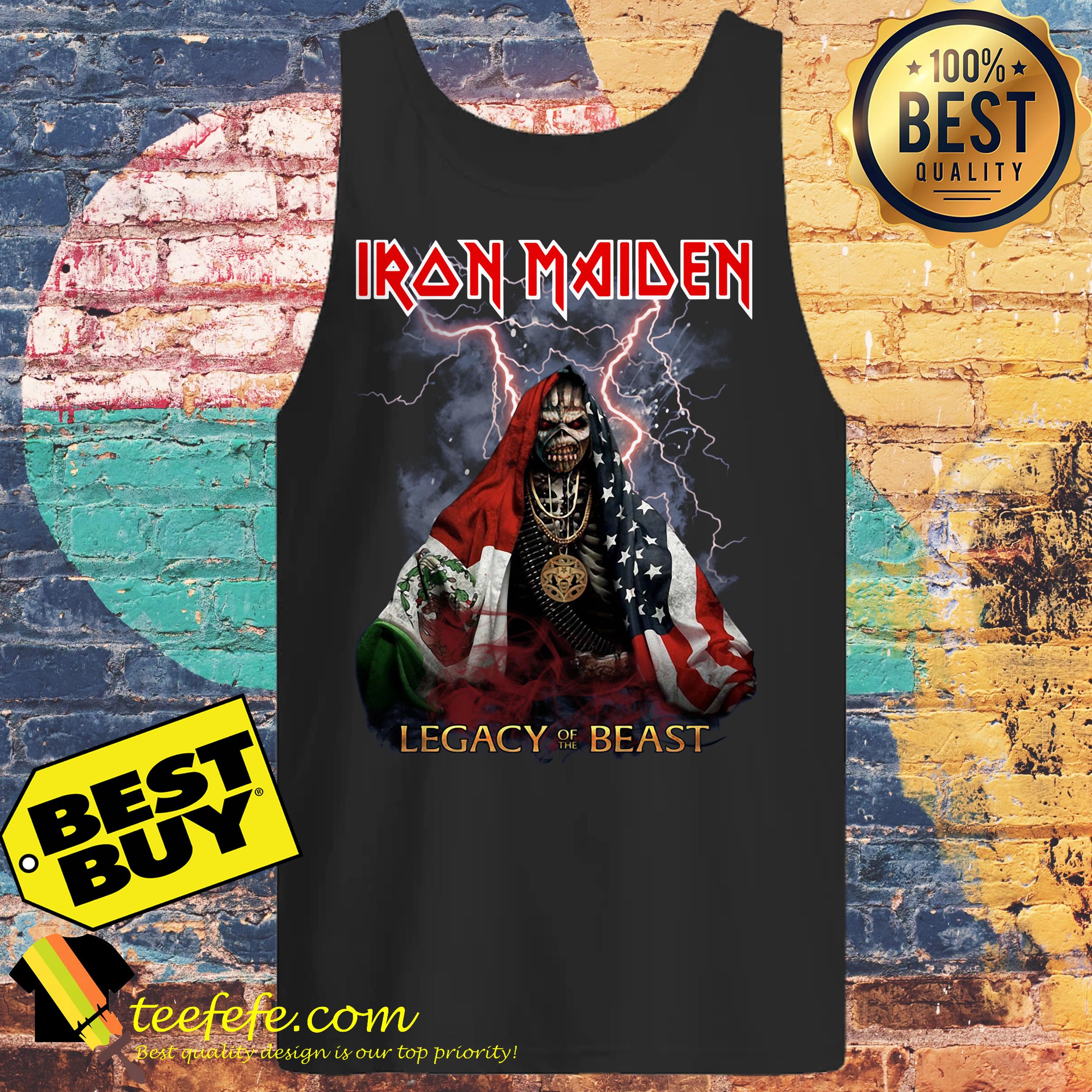 Iron Maiden Legacy Beast American flag tank top