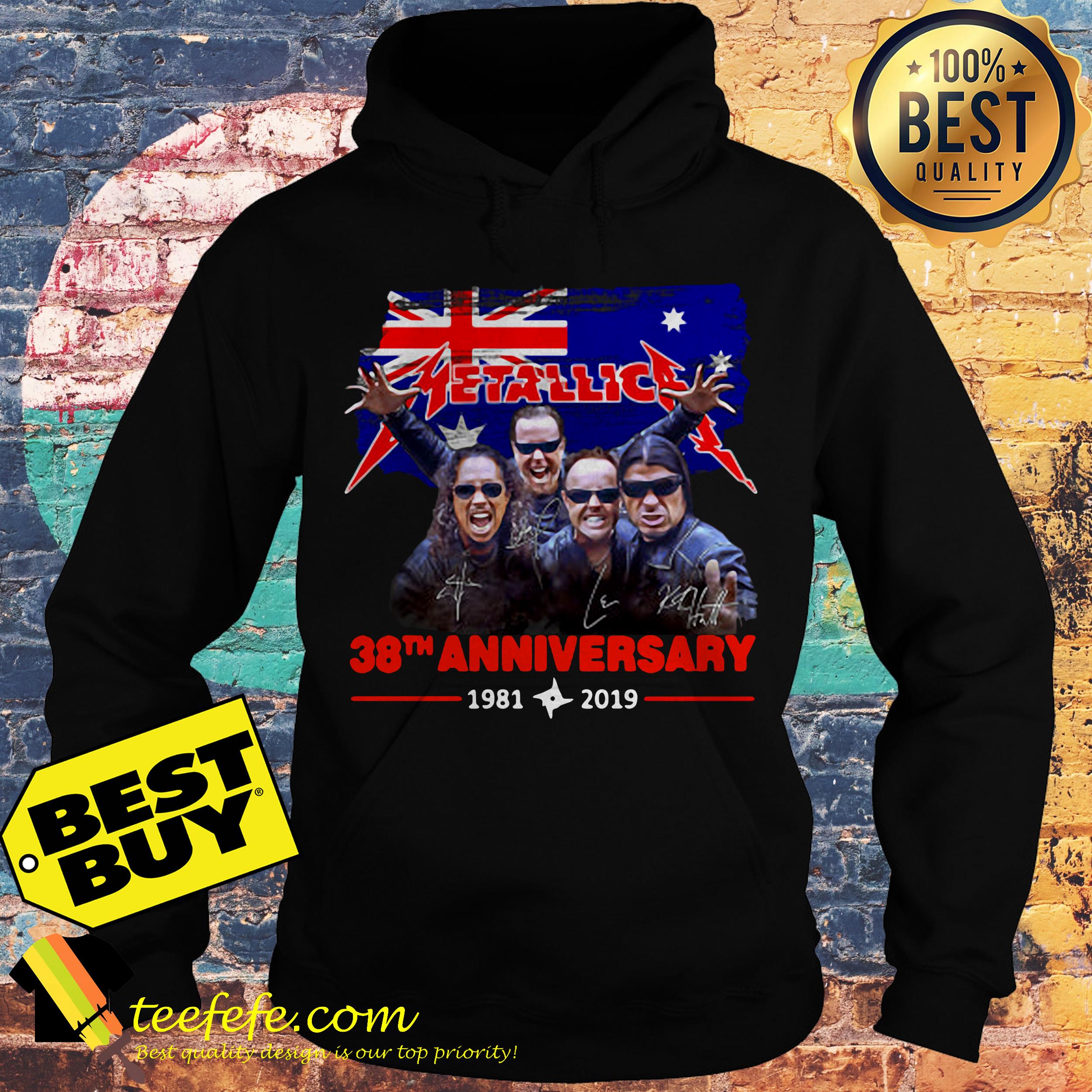 Metallic 38th Anniversary 1981 2019 flag hoodie