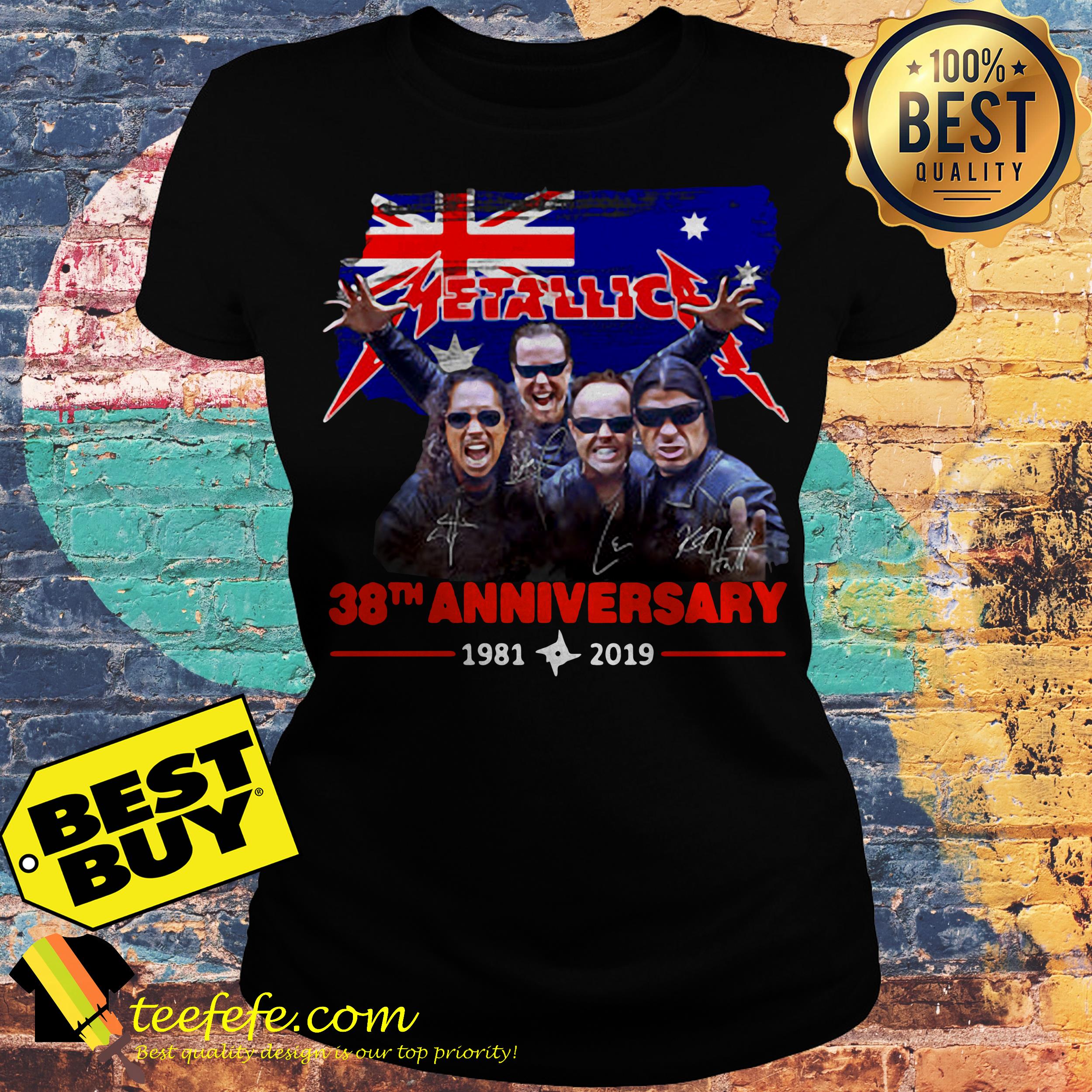 Metallic 38th Anniversary 1981 2019 flag ladies tee