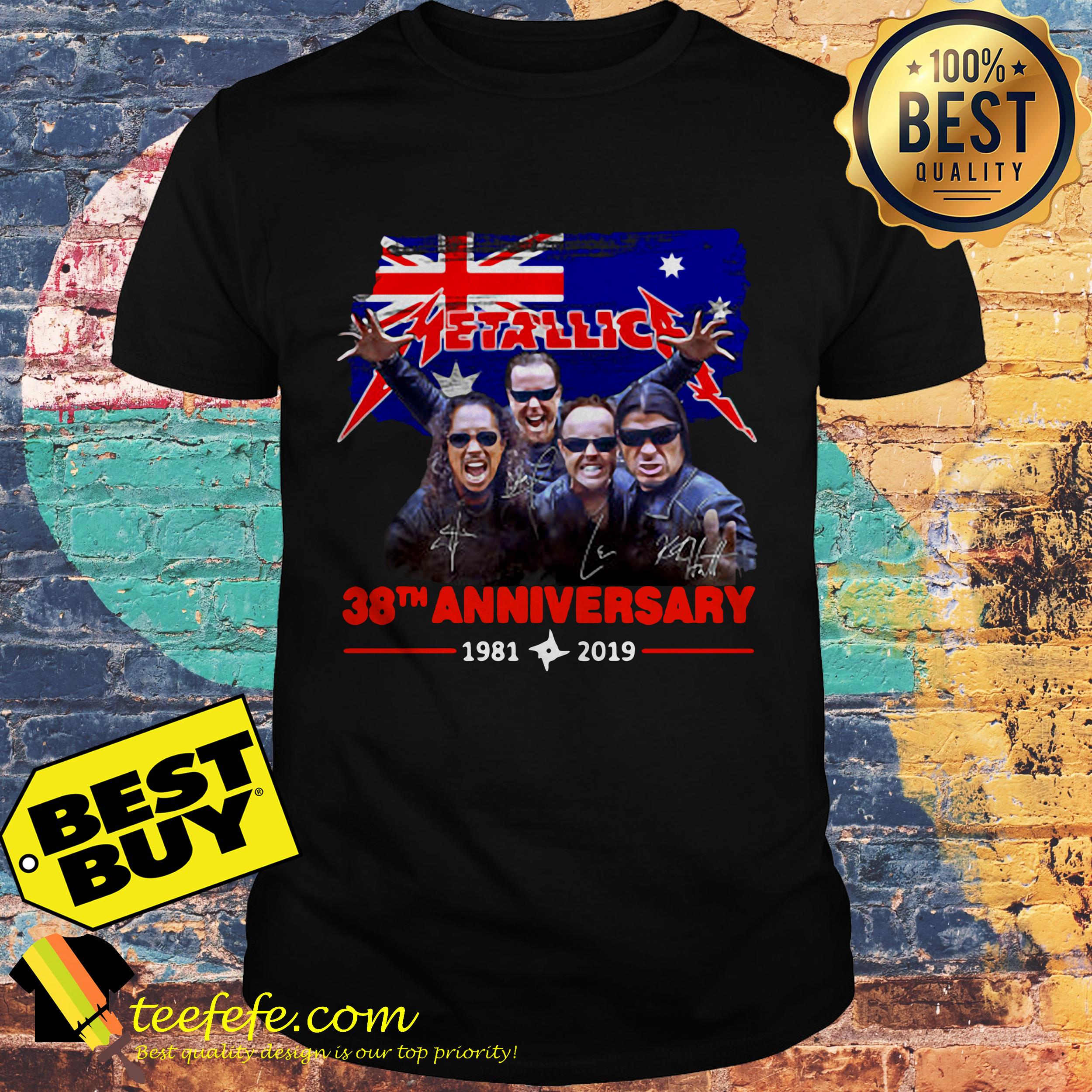 Metallic 38th Anniversary 1981 2019 flag shirt