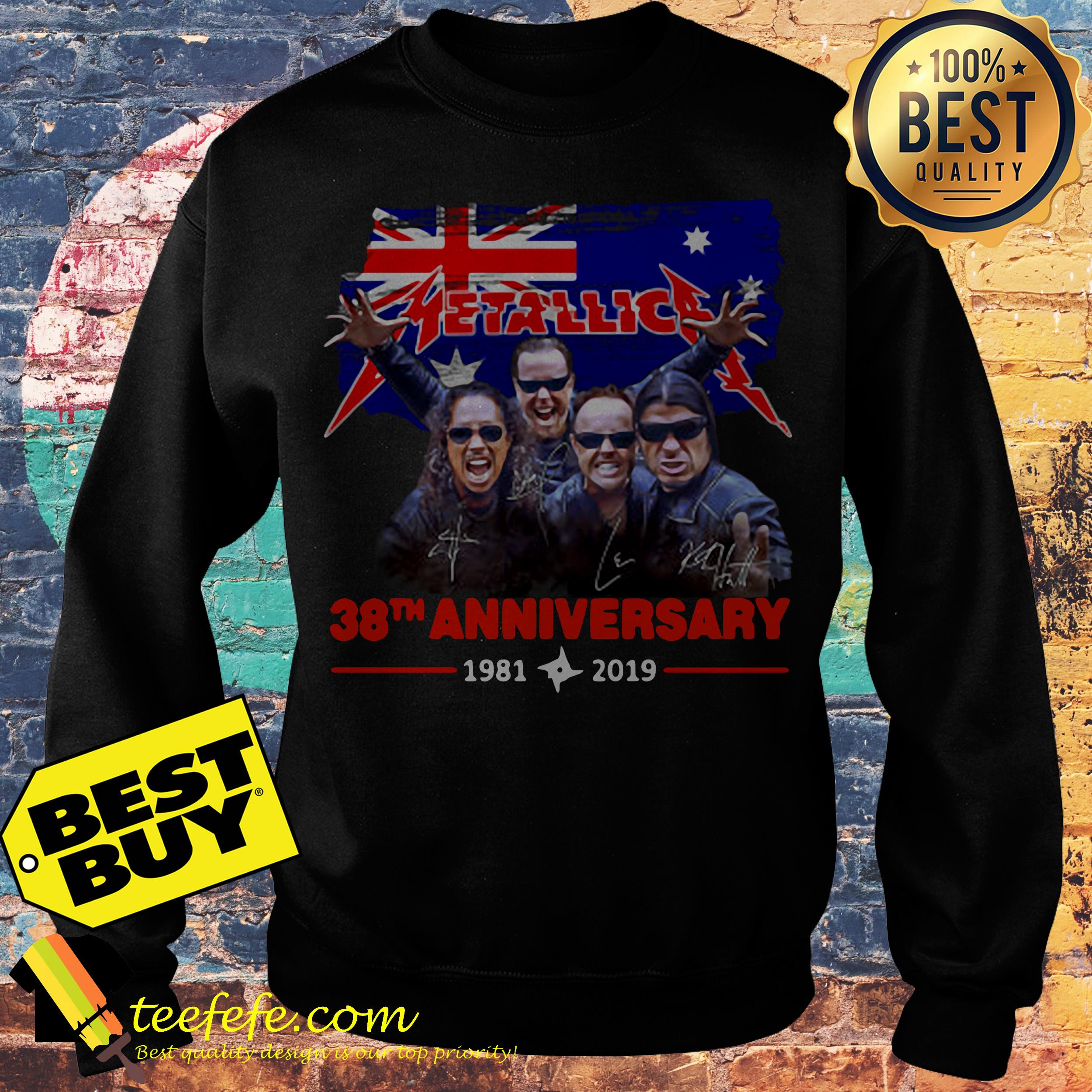 Metallic 38th Anniversary 1981 2019 flag sweatshirt