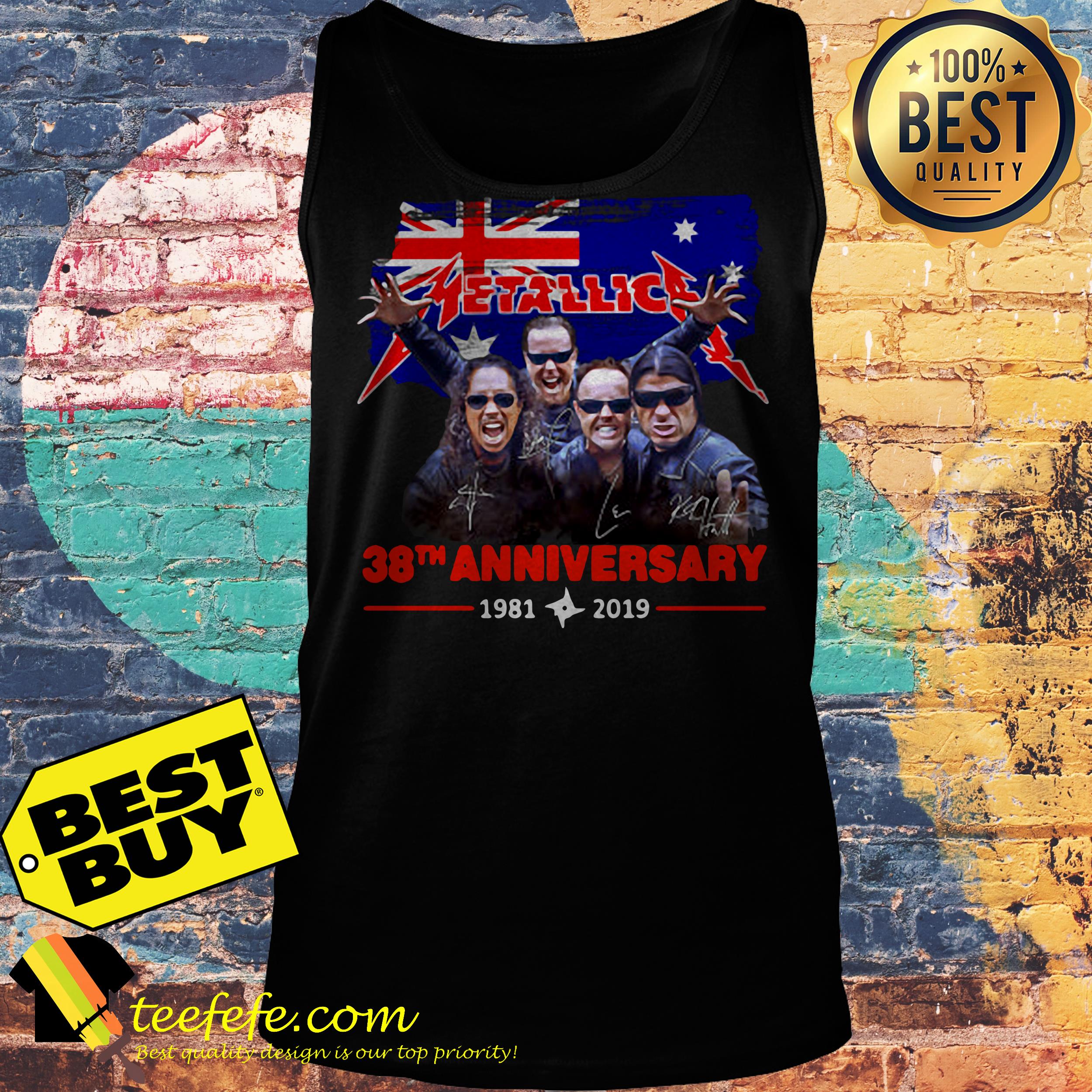 Metallic 38th Anniversary 1981 2019 flag tank top
