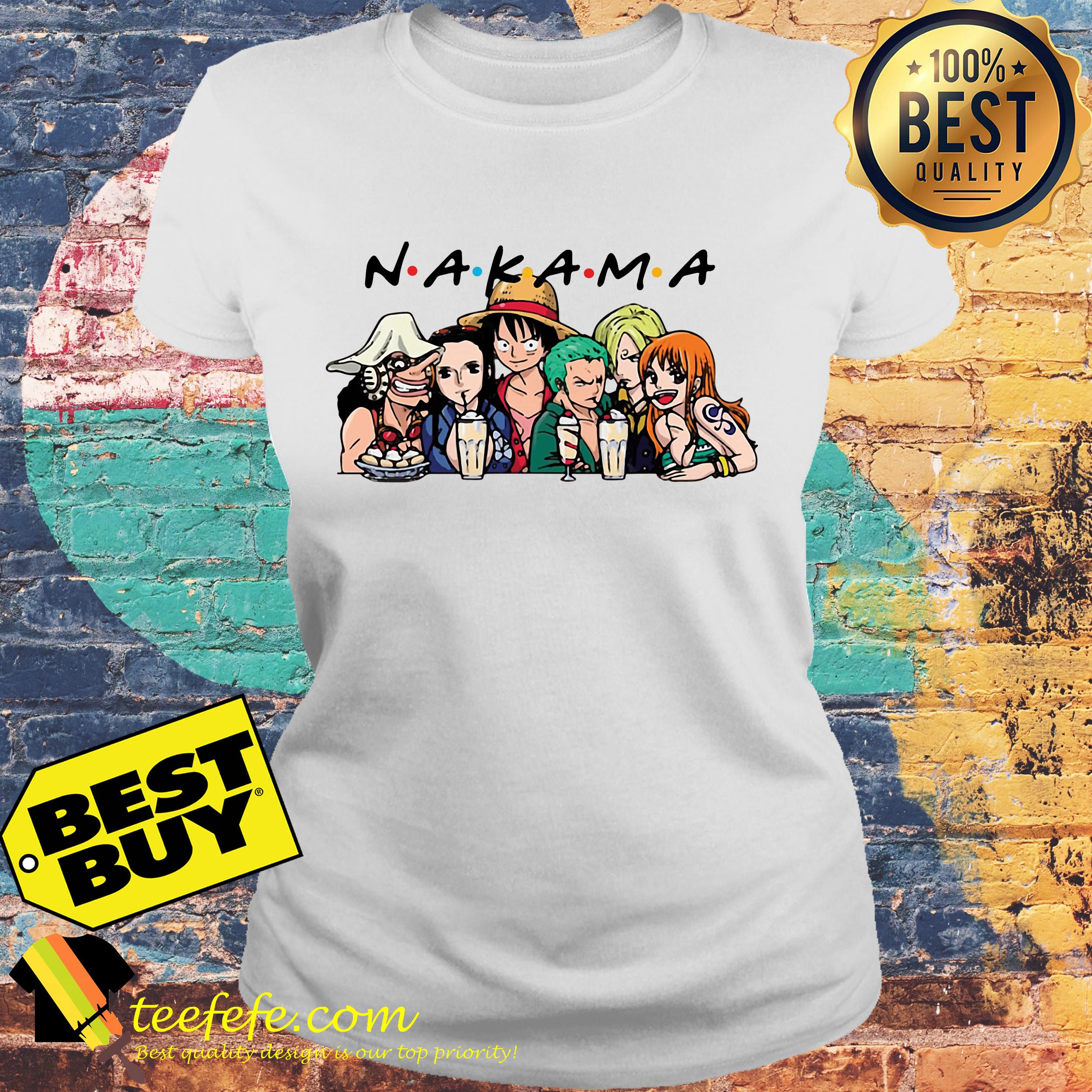One Piece characters Nakama Friends TV show ladies tee
