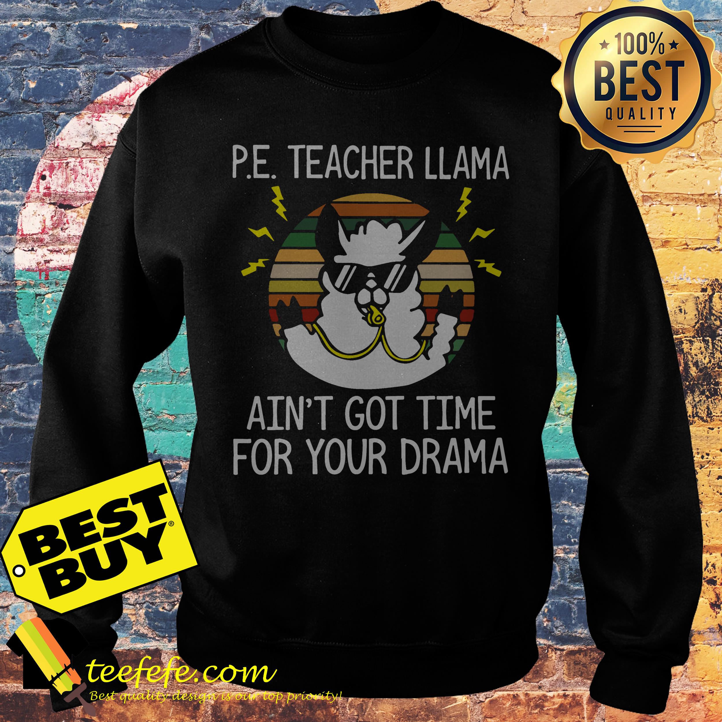 PE Teacher Llama ain't got time for your drama vintage sweatshirt