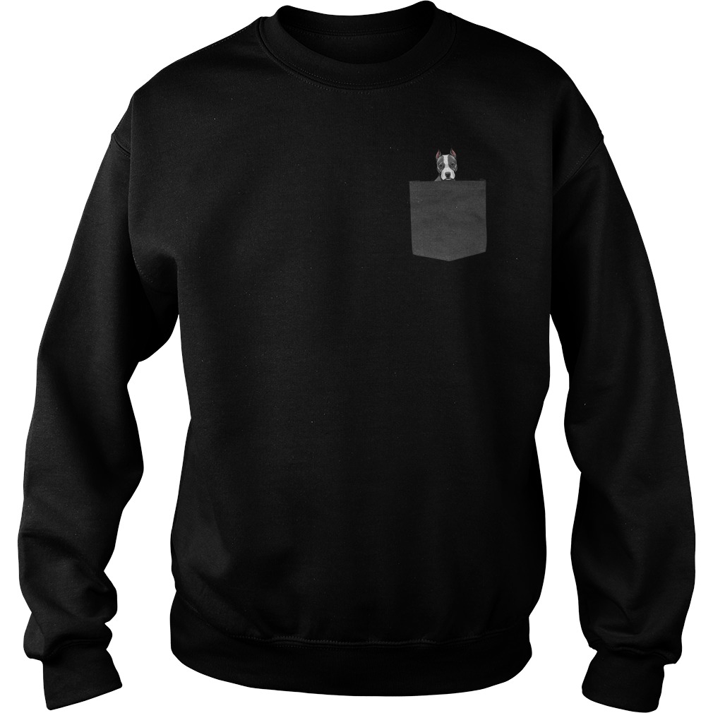 Pitbull in pocket cute sweatshirt
