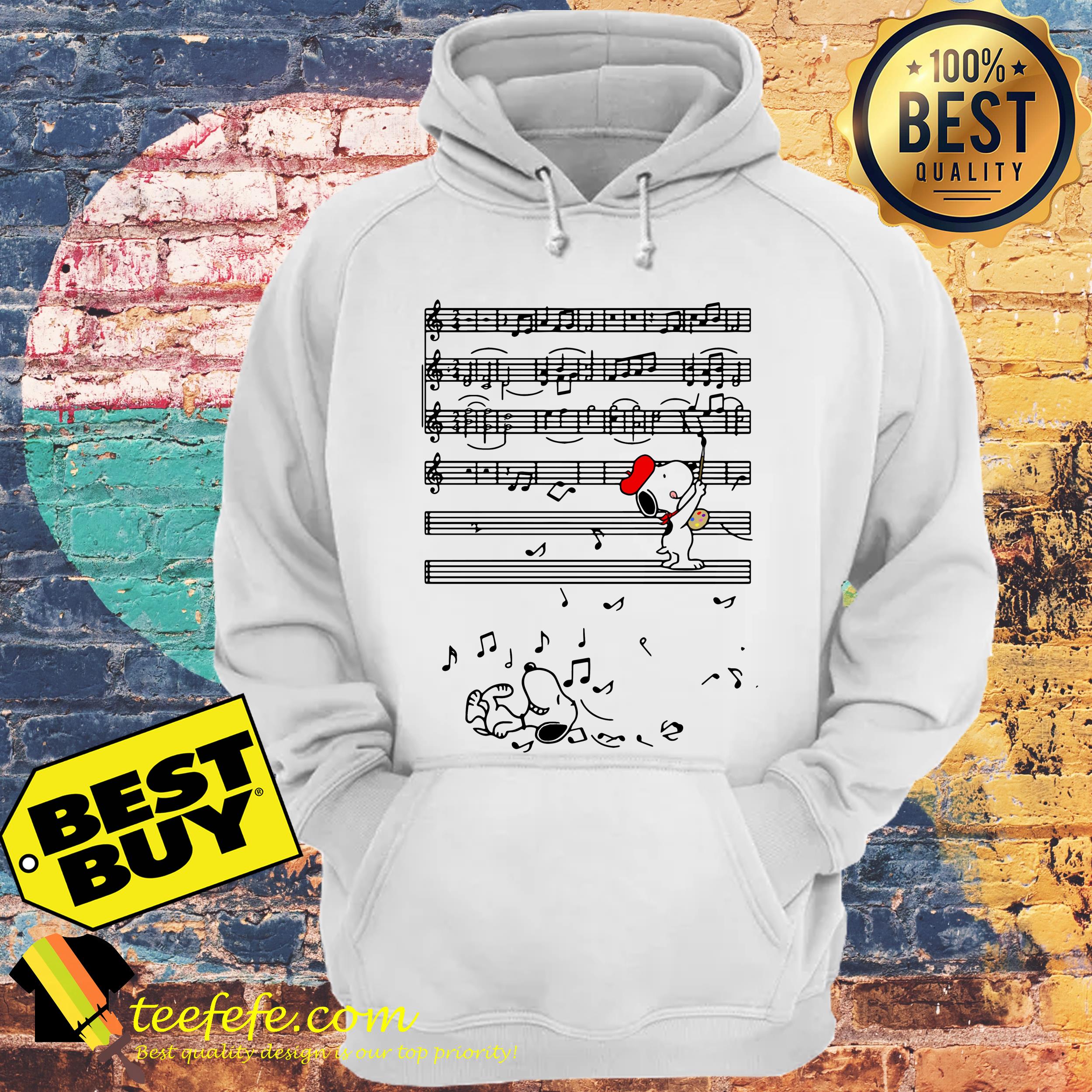Snoopy and Woodstock music staves shirt Snoopy and Woodstock music staves hoodie